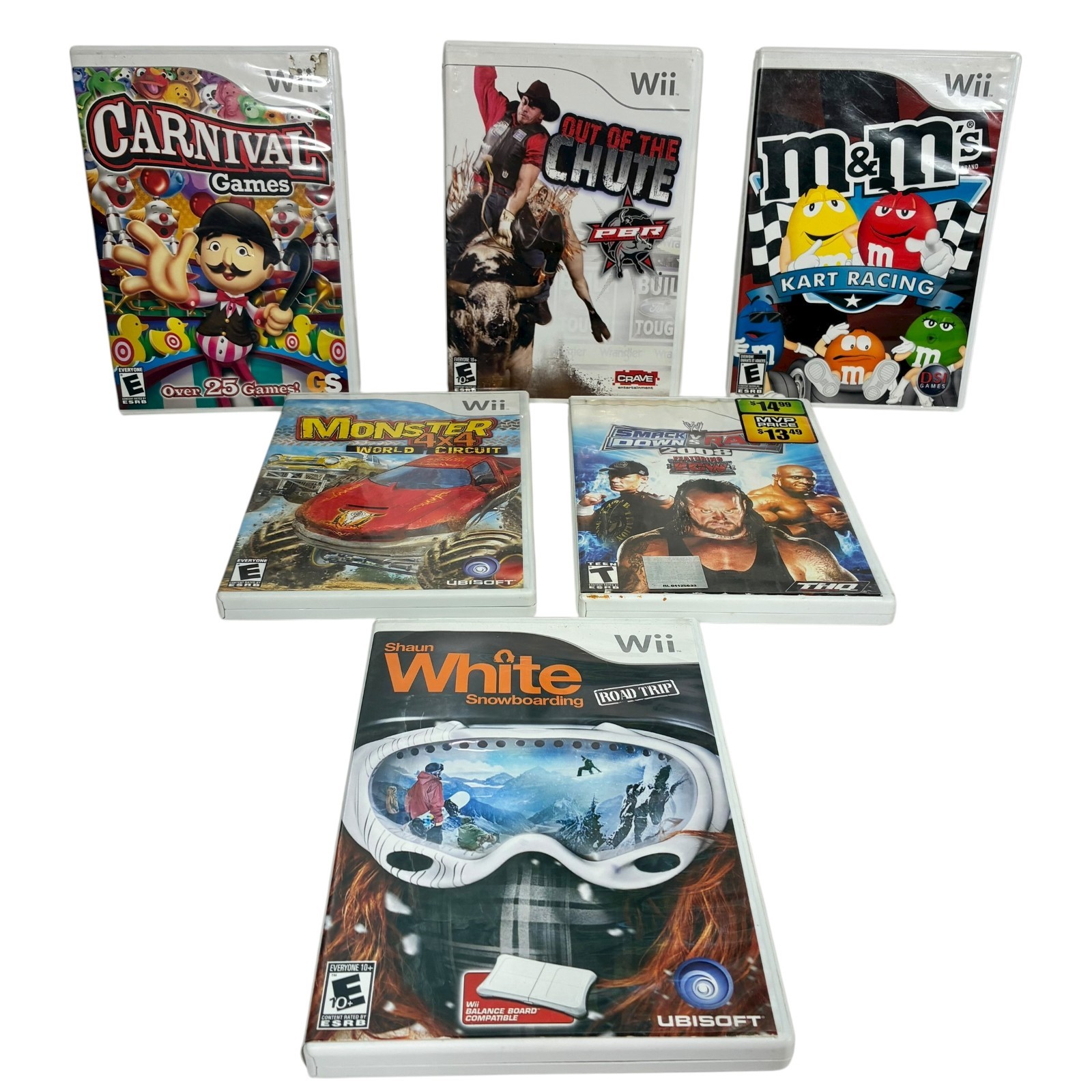 Wii games – lot of 6 various video games as shown in description and photos