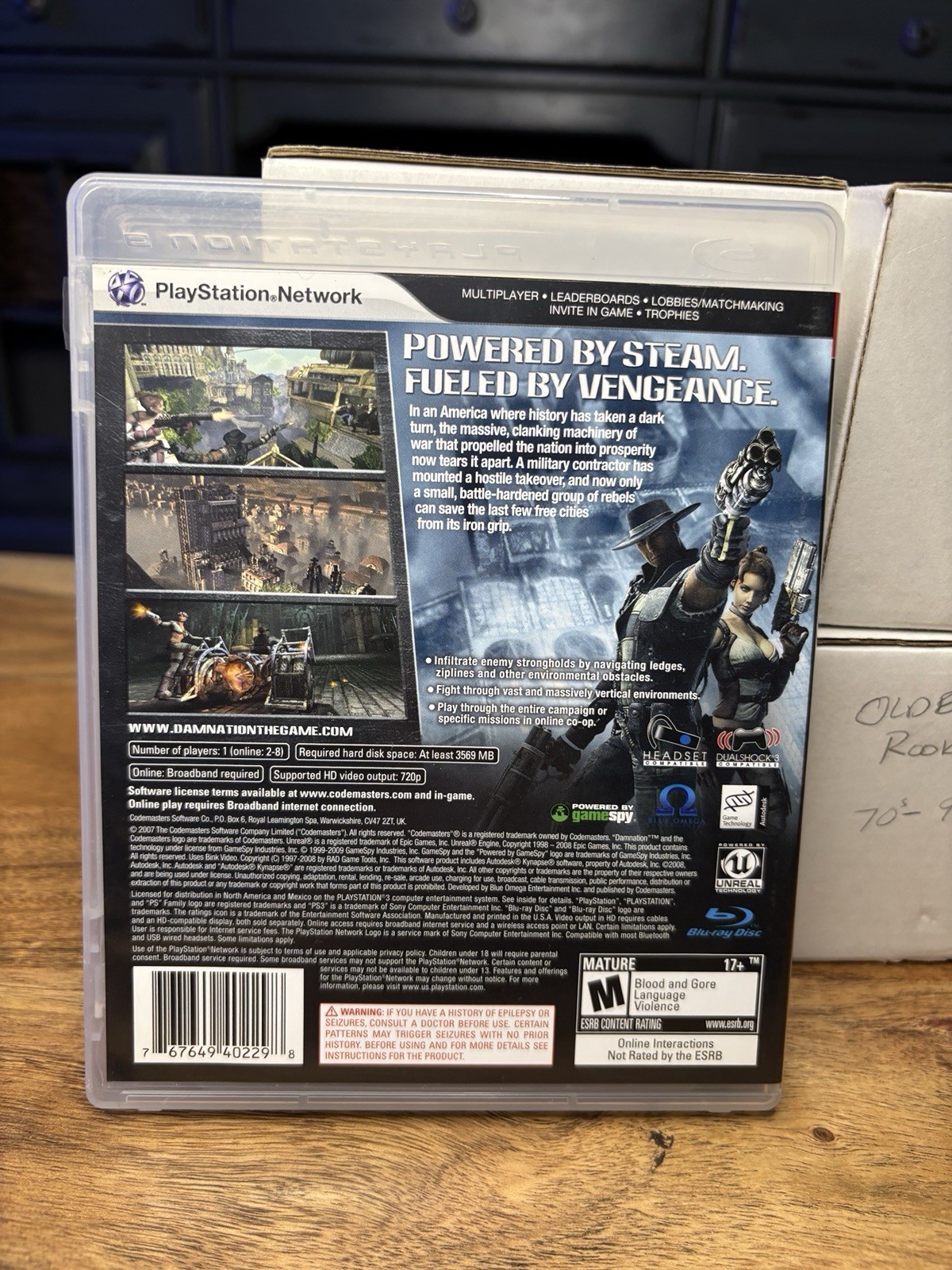 Codemasters Damnation PS3 Action & Adventure Shooter Manual Included M NTSC-U/C
