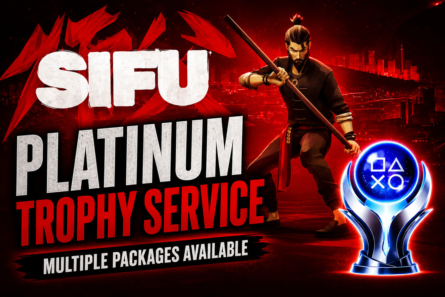 Sifu Platinum Trophy Service | 100% Completion + DLC PS4 PS5