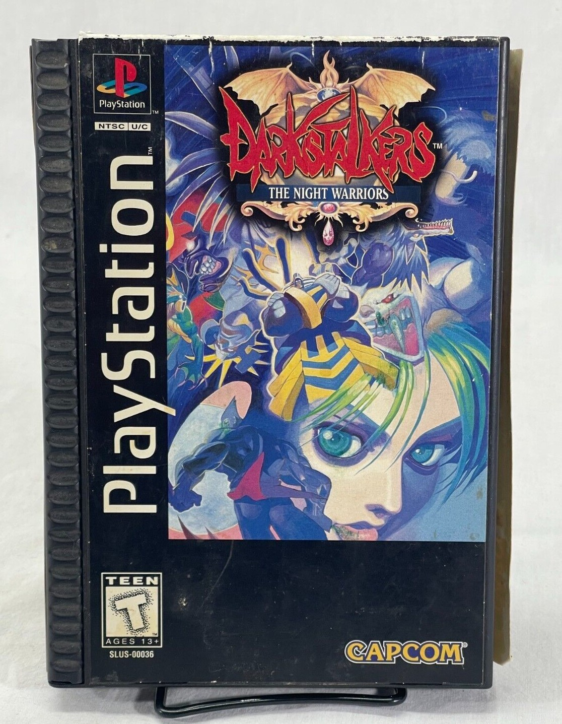 Darkstalkers The Night Warriors – PS1 Playstation 1 Long Box Edition – **READ**
