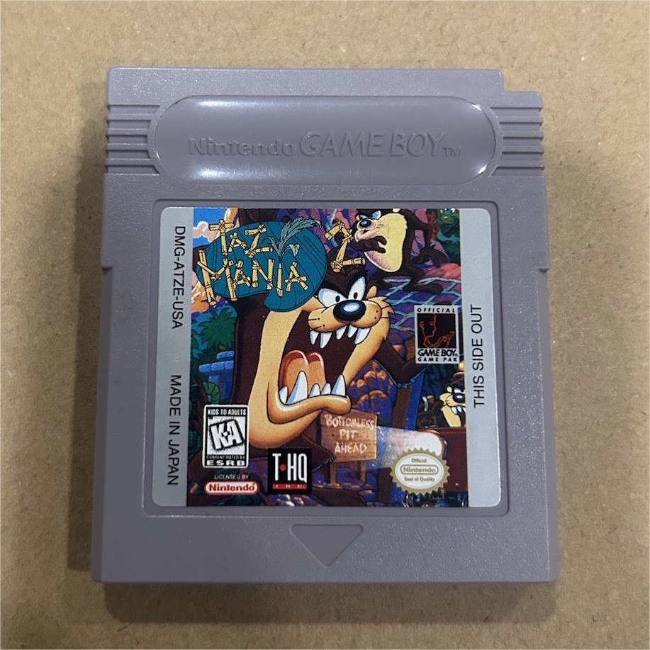THQ Taz-Mania Nintendo Game Boy 1996 KA-Kids to Adults Tazmania Series NTSC-U/C