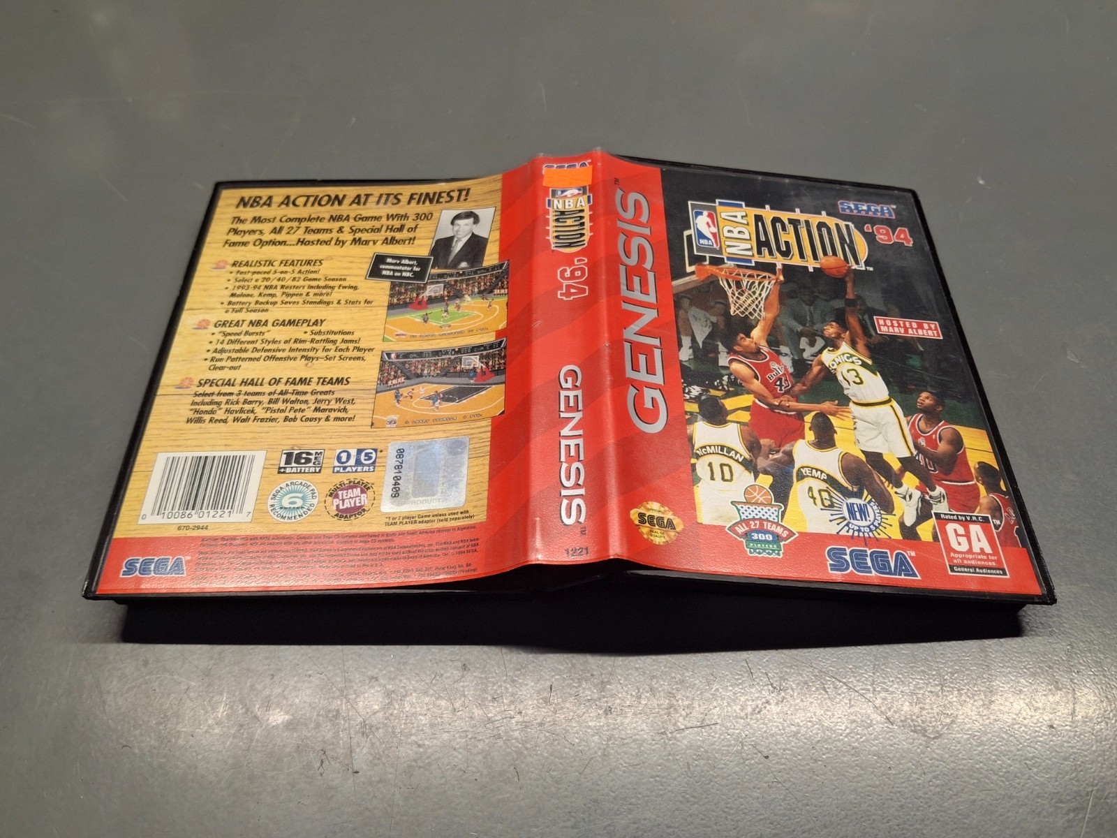 NBA Action ’94 (Sega Genesis, 1994) – CIB (Manual, Box, Game) – CLEANED & TESTED