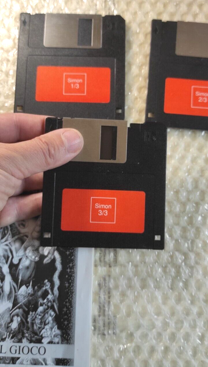 SIMON THE SORCERER Complete Box PC FLOPPY ORIGINAL LEADER Italy Retrogames PAL