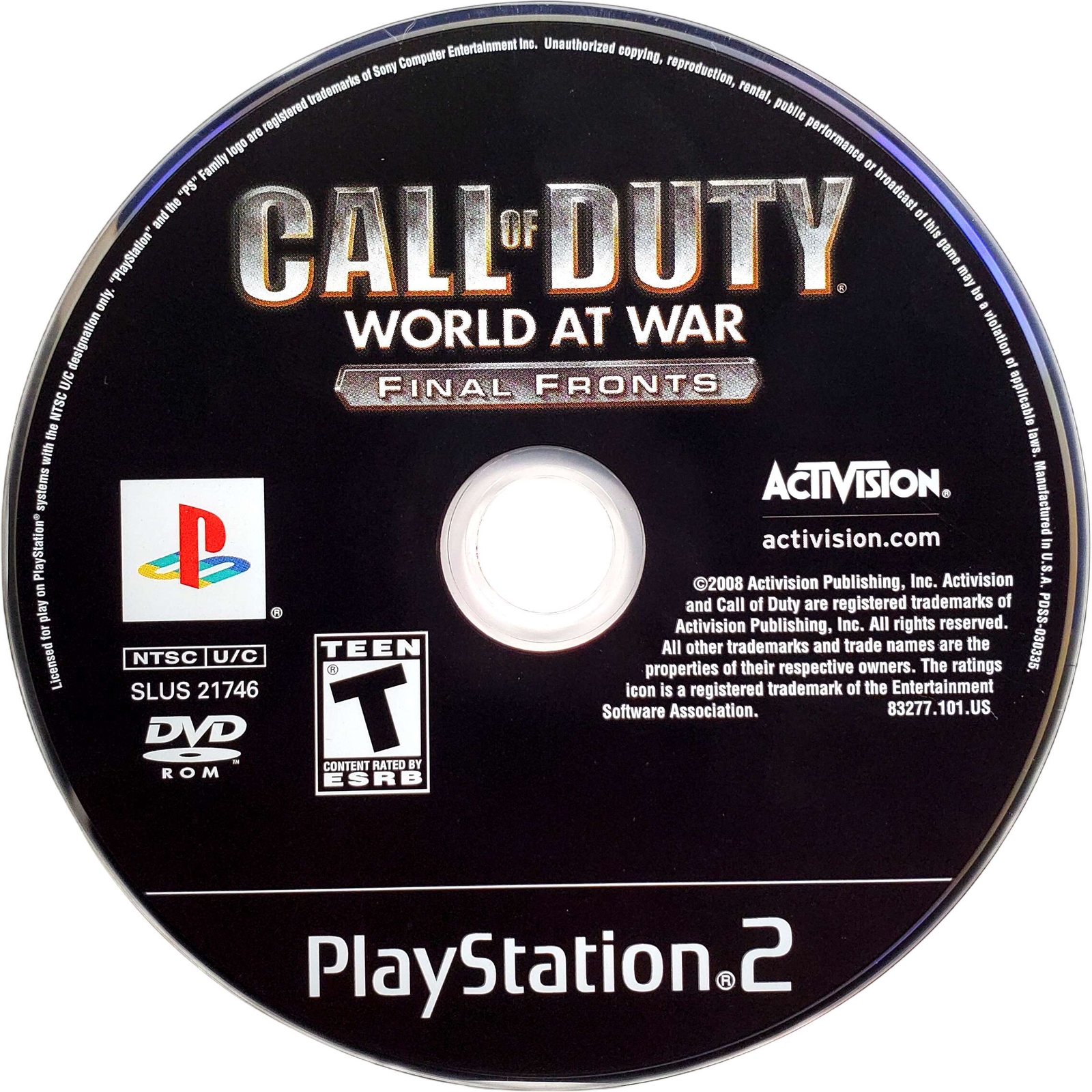 Call Of Duty World At War Final Fronts – Sony Playstation 2 Pristine Authentic