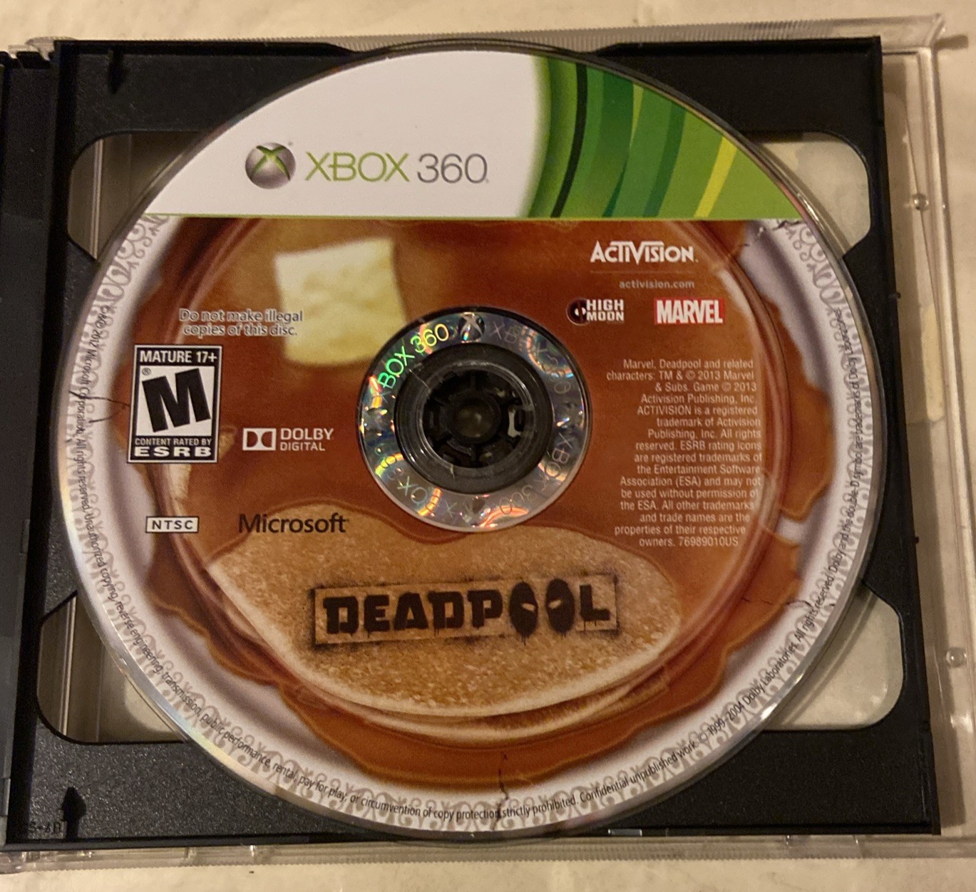 Deadpool (Microsoft Xbox 360, Marvel) Game Disc Only