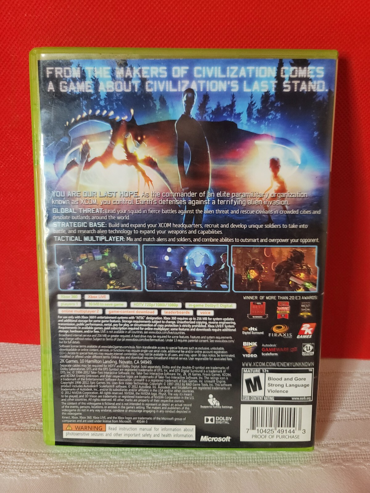 XCOM: Enemy Unknown (Microsoft Xbox 360, 2012)