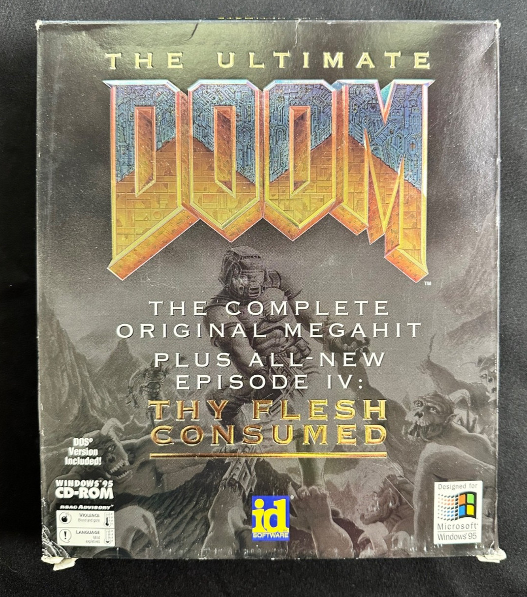 The Ultimate Doom id 1995 Windows PC CD-ROM Big Box 1995 Game INCLUDED!