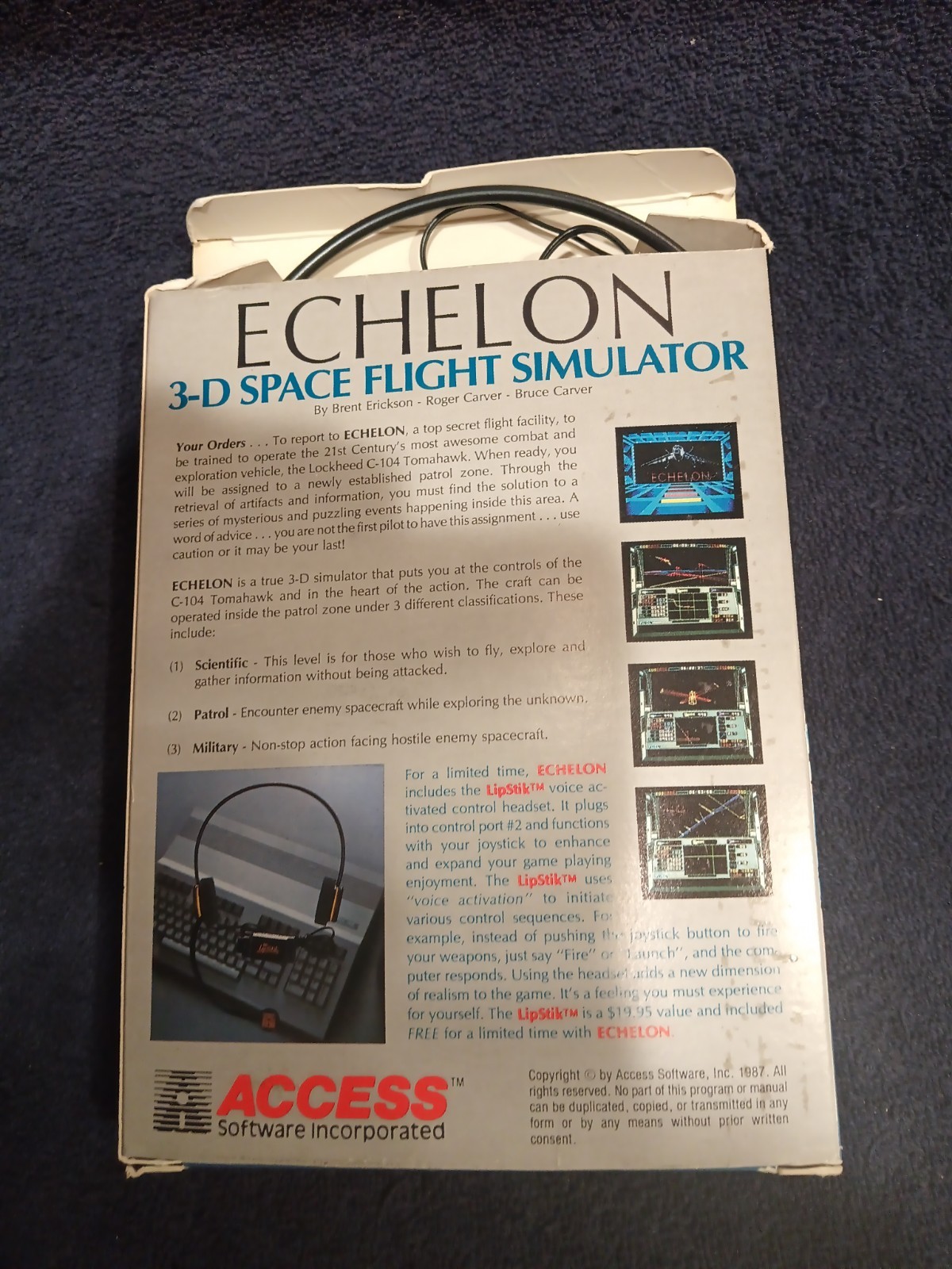 Echelon 3-D Space Flight Simulator Commodore 64 128