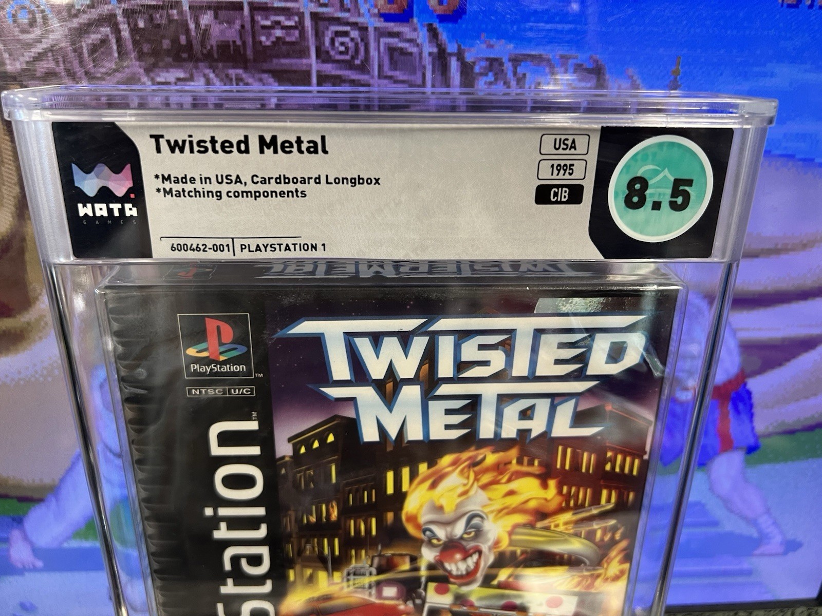 1995 PS1 Twisted Metal Long Box Longbox Graded WATA CIB 8.5 Complete 9.4 Manual!