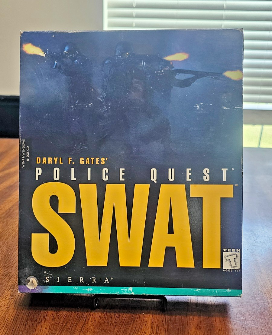 Police Quest SWAT PC Big Box Sierra 1995 Daryl F. Gates 4-Disc Complete CIB