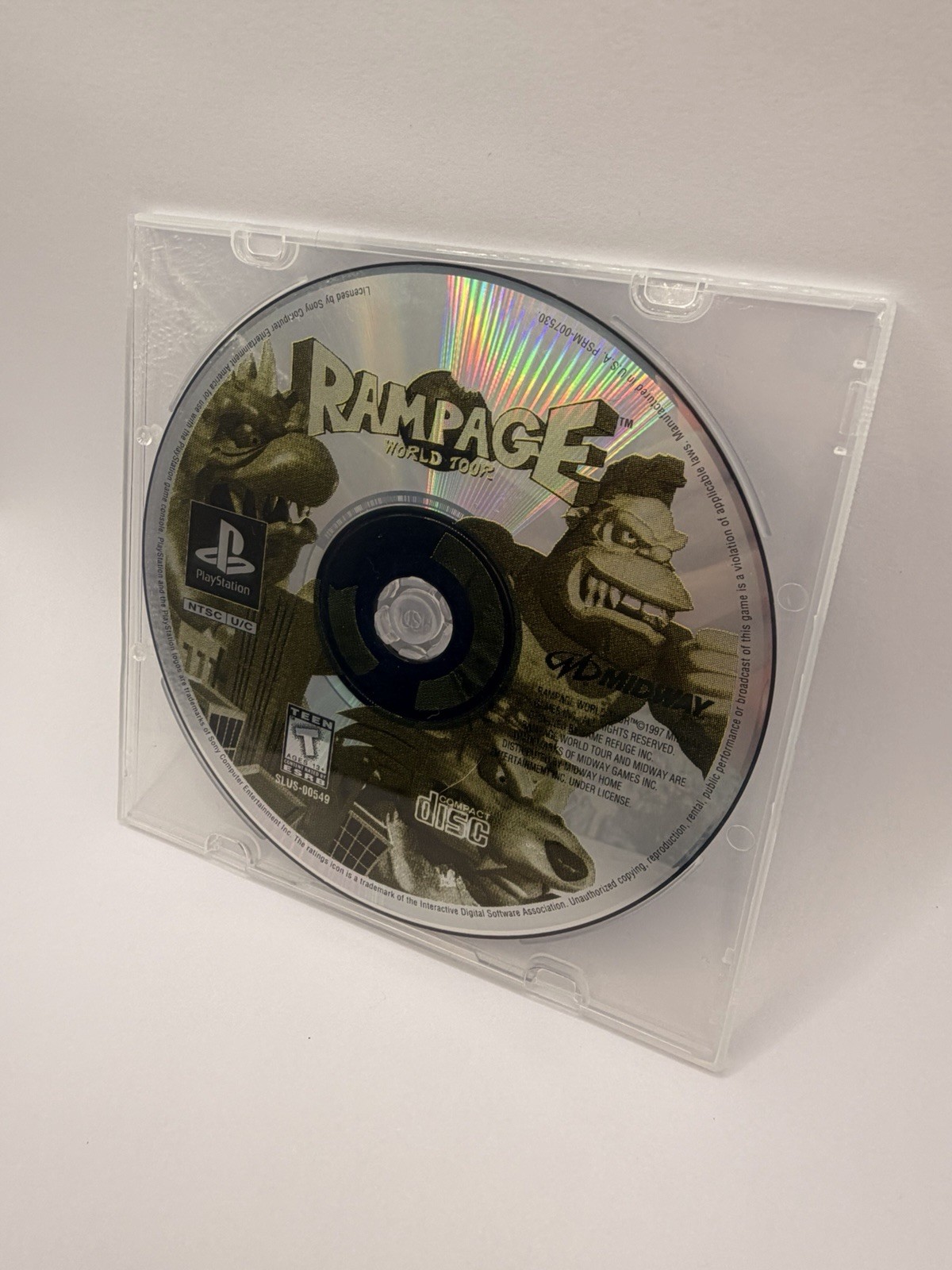 Rampage World Tour (PlayStation 1, 1997) DISC ONLY