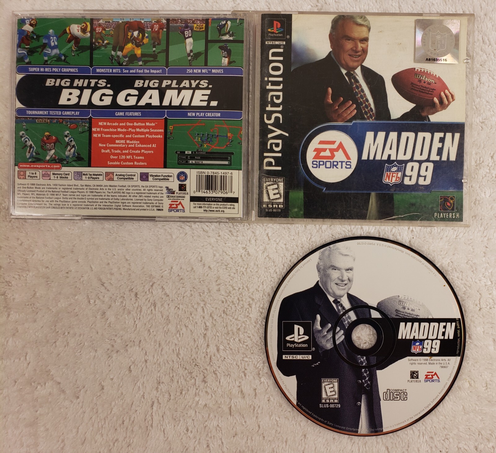 Madden NFL 99 (Sony PlayStation 1, 1998) COMPLETE