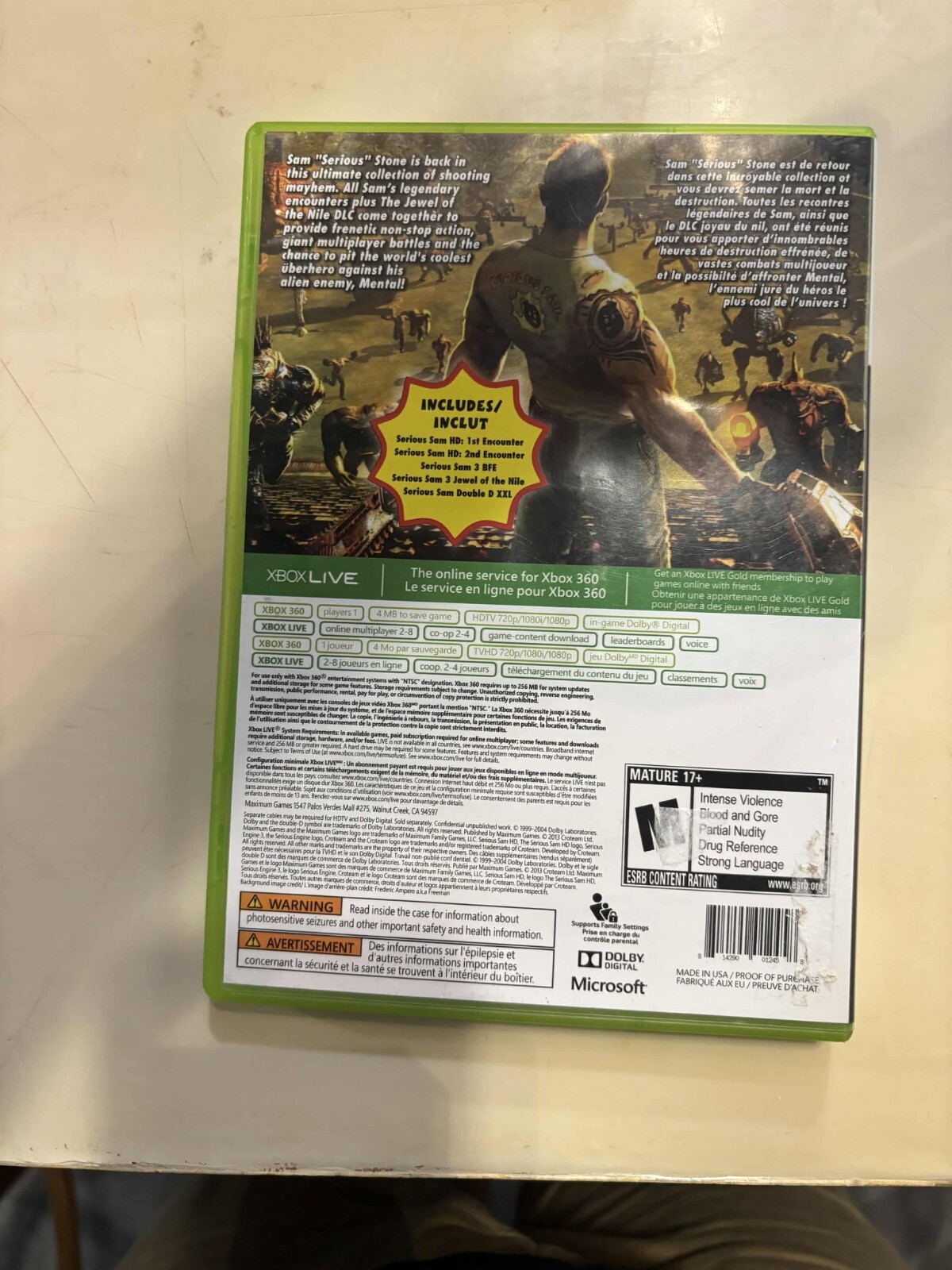 The Serious Sam Collection – Xbox 360 – No Manual