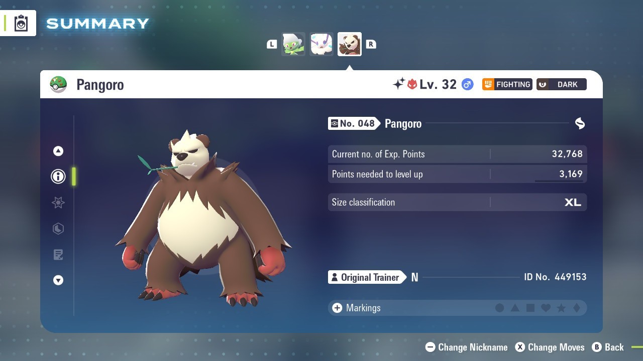 Pangoro Pokemon Legends ZA ⚫ Shiny 6 IV 🟢 Alpha ⚫ @ Master Ball