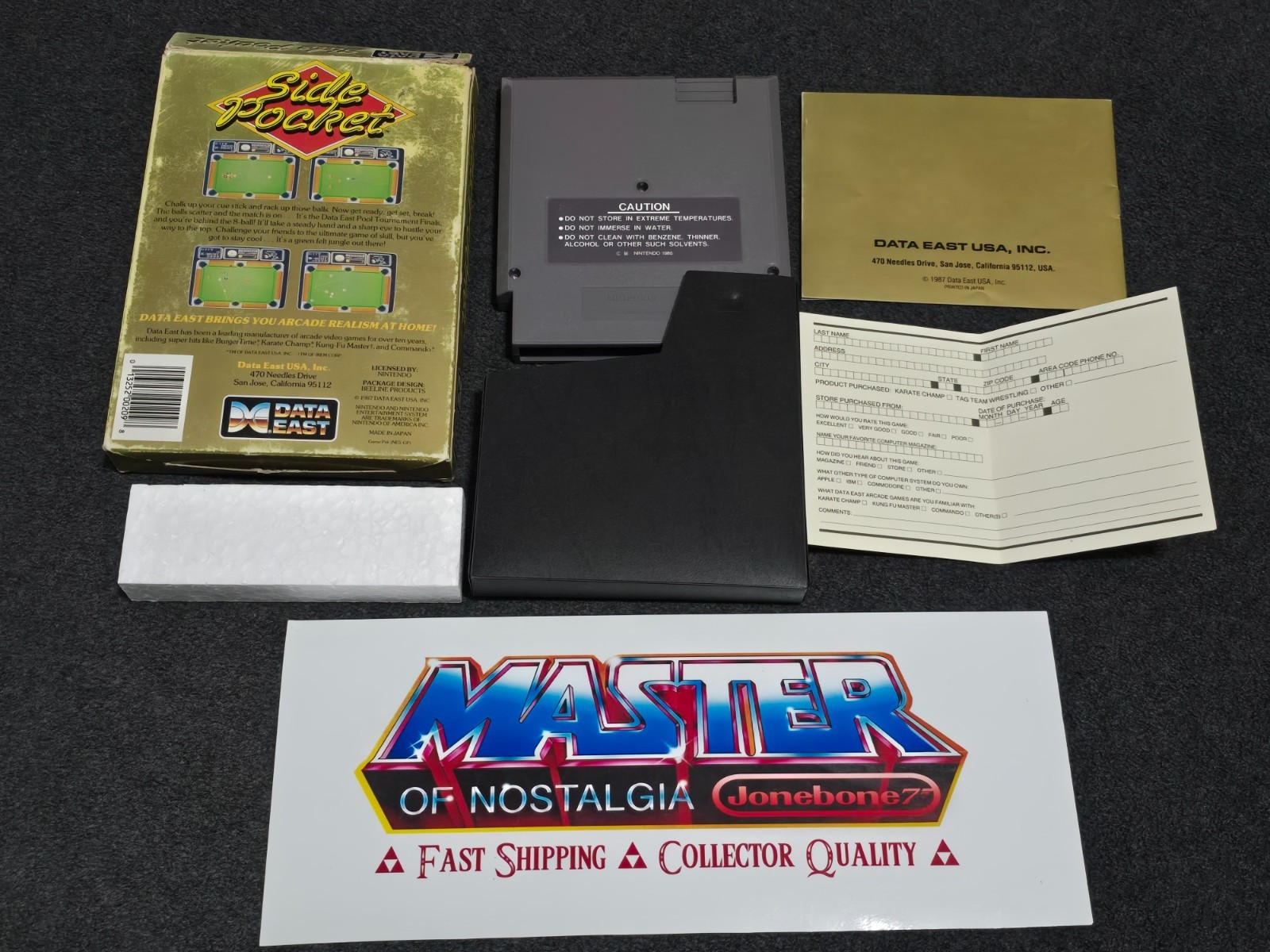 NES Nintendo SIDE POCKET Pool Complete CIB Box Game Circle Seal