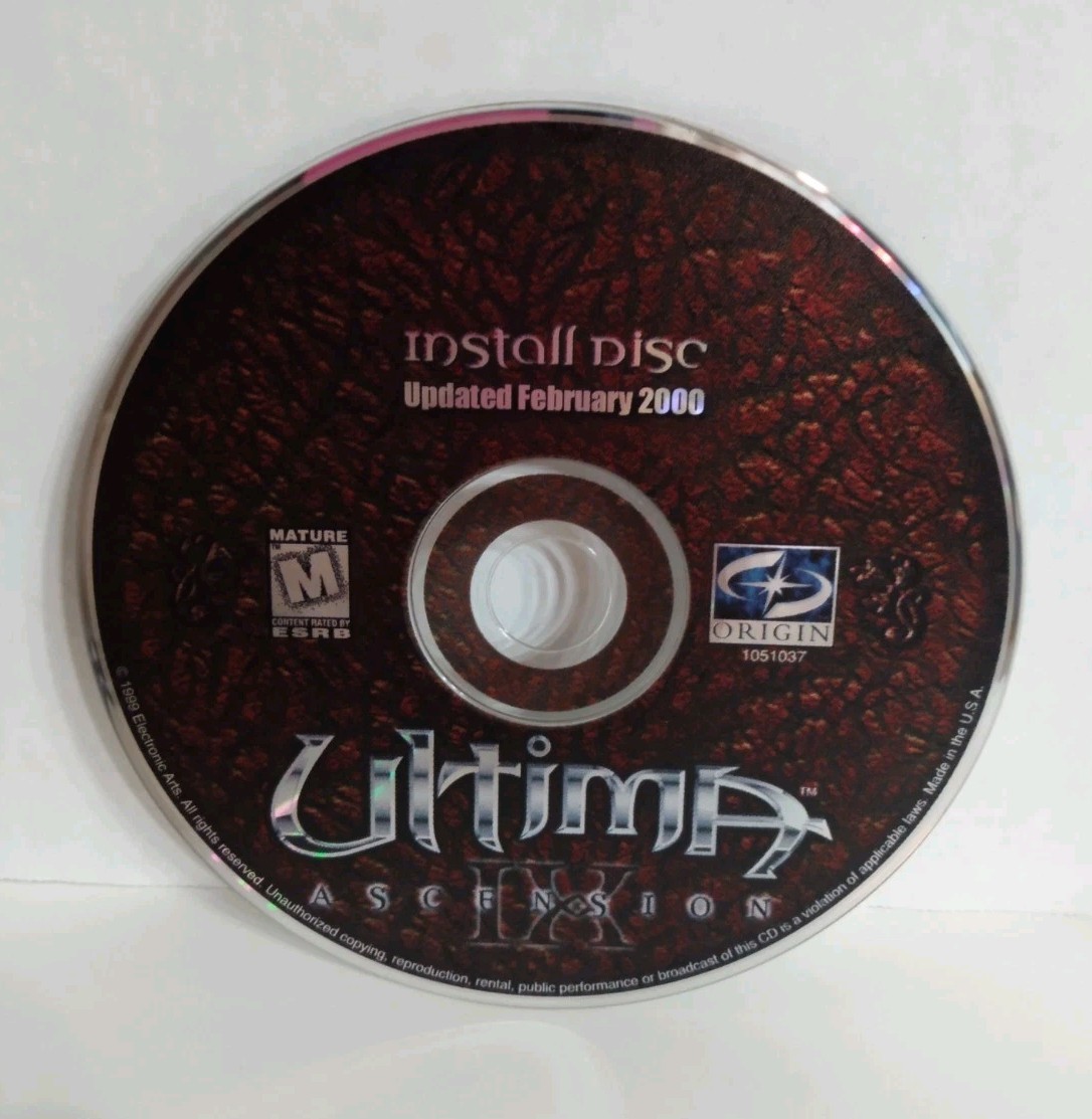 Ultima IX: Ascension PC 1999 Big Box Complete Game CD-ROM With Map Cards Manuals