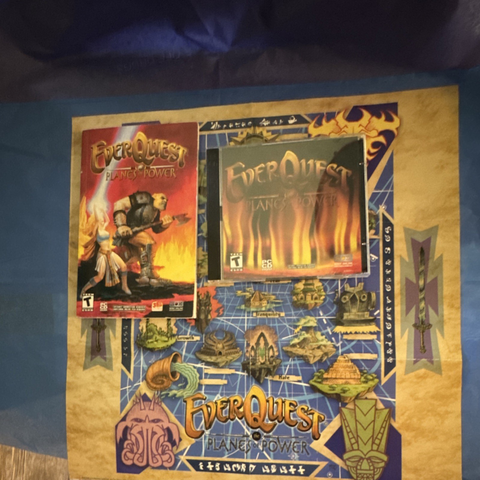 EverQuest Planes of Power PC CD-ROM w/ Manual, & Map