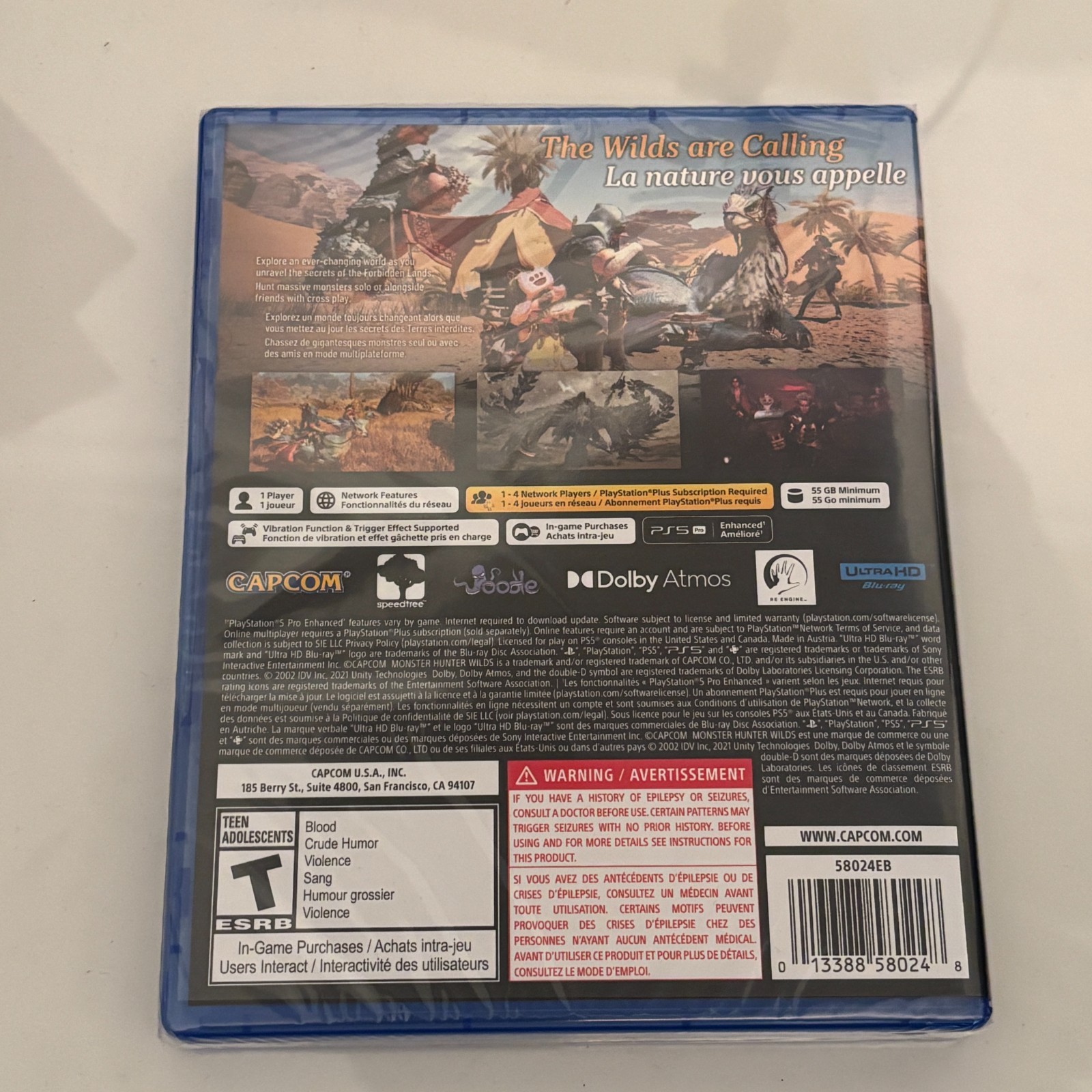 Monster Hunter Wilds PS5 Lenticular Sleeve Edition New Sealed
