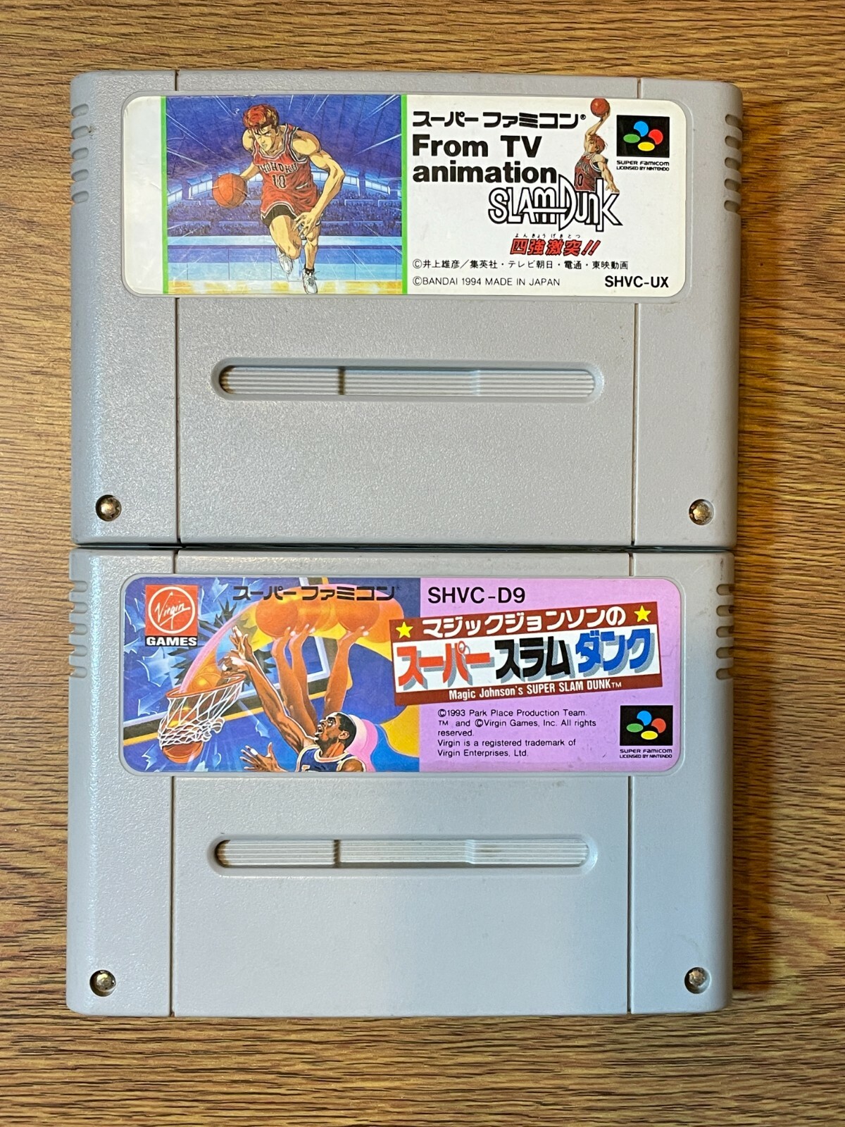 Slam Dunk & Magic Johnson Super Slam Dunk Lot of 2 Super Famicom SFC Japan