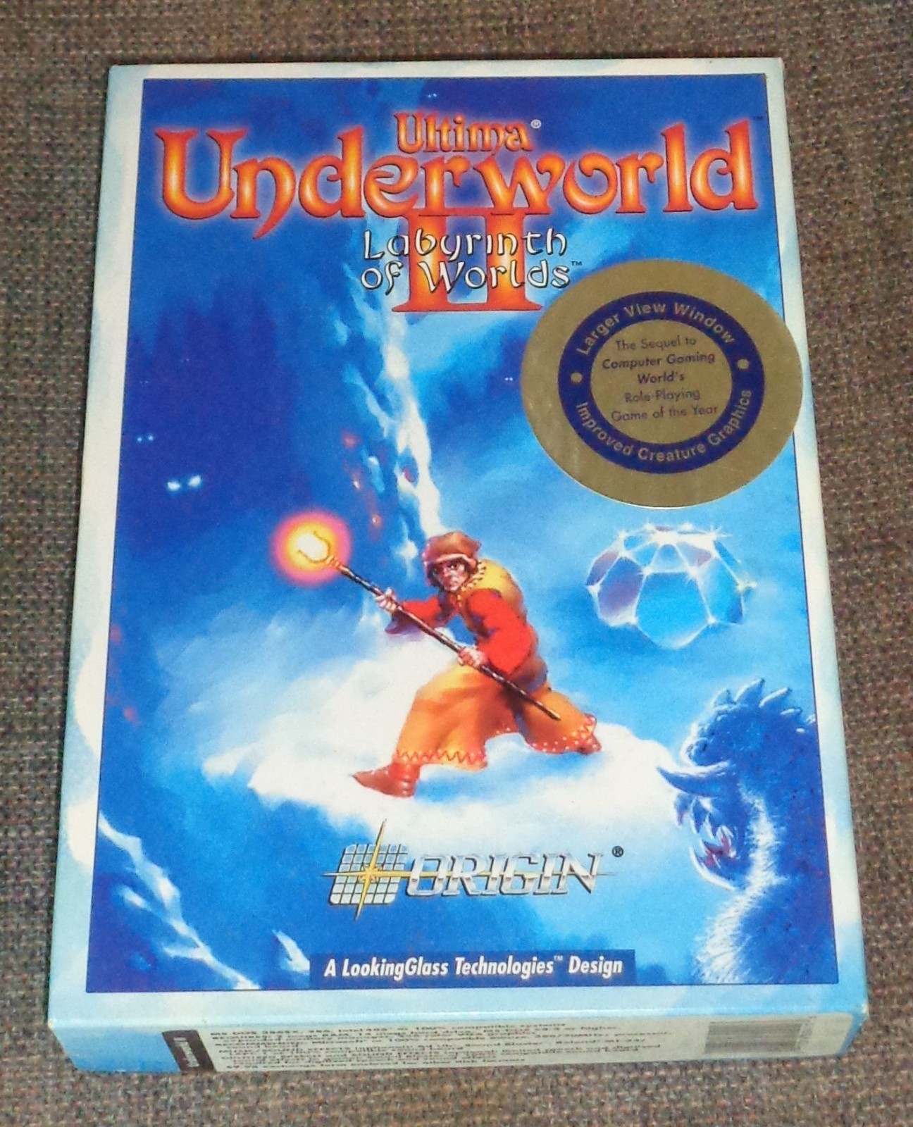 Ultima Underworld II 2 Labyrinth of Worlds Vintage PC Big Box Computer Game CIB