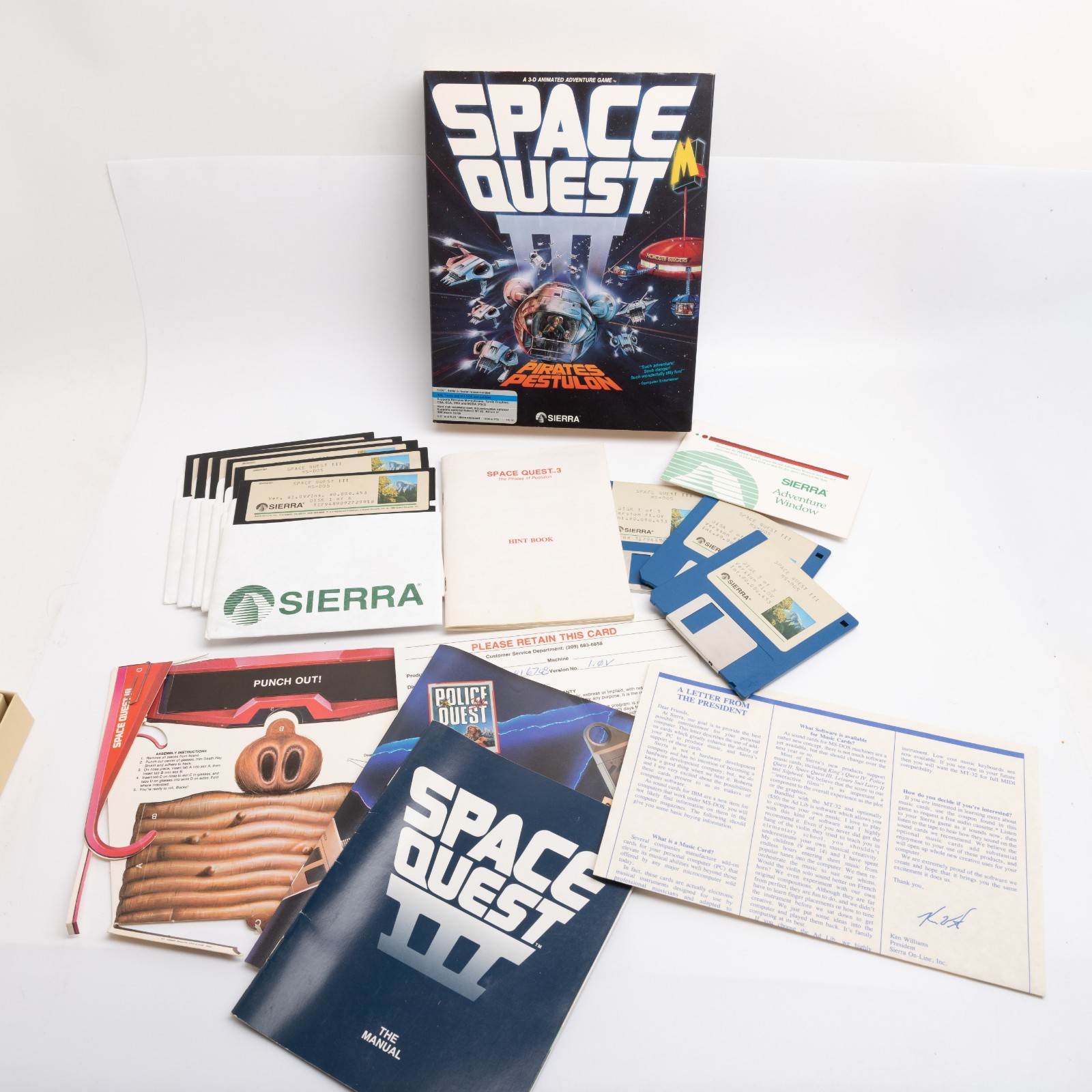 SPACE QUEST III Pirates of Pestulon Sierra IBM PC 3.5″ & 5.25″ 1989 Vintage