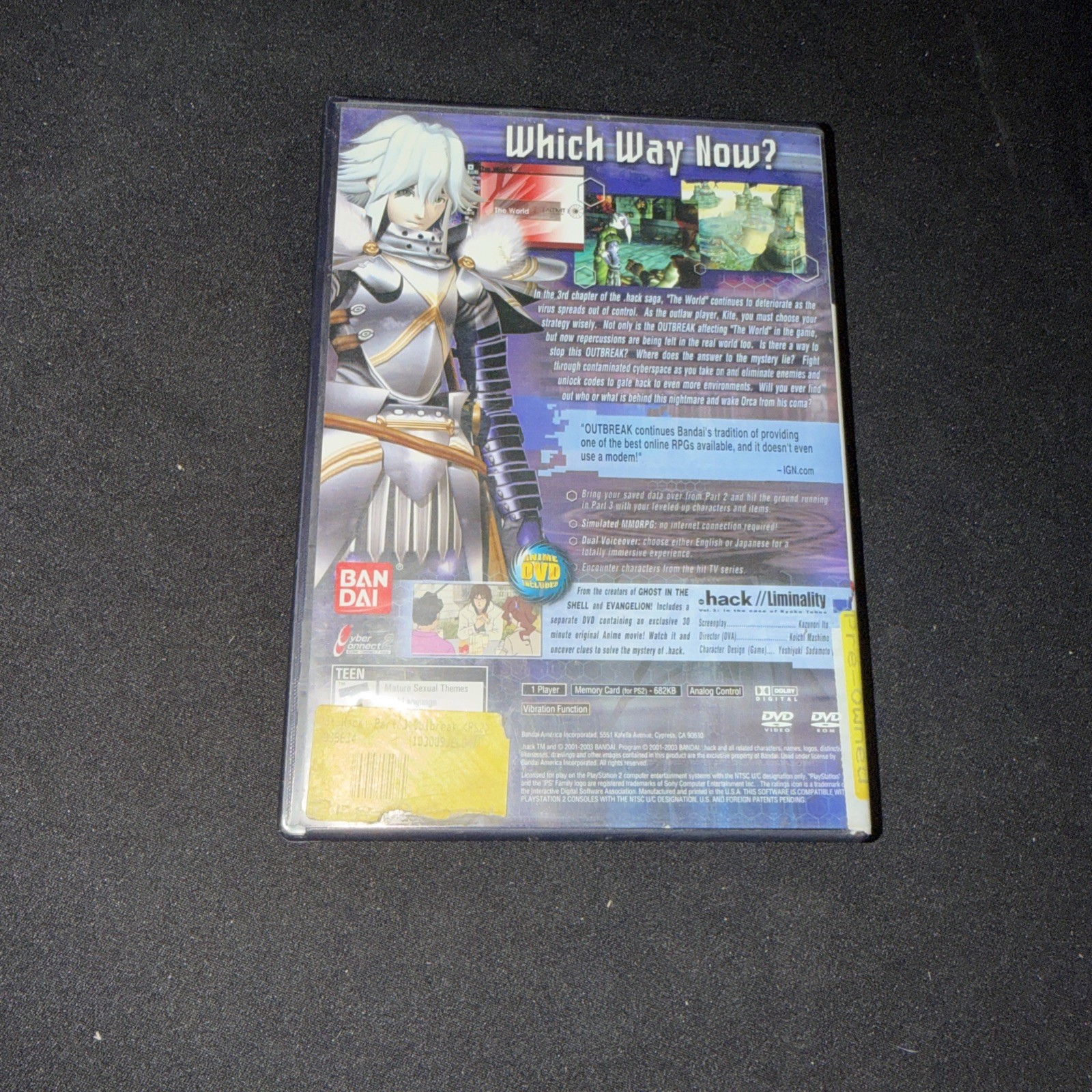 .hack OUTBREAK (Sony PlayStation 2, 2003) In Box With Manual And DVD