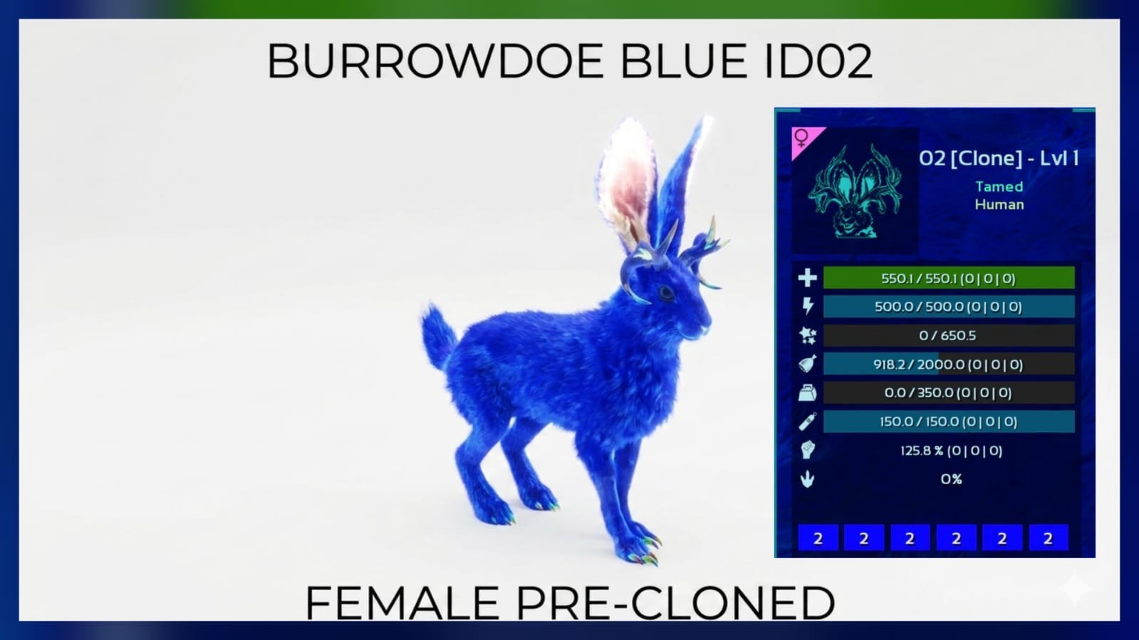 BURROWDOE [1 Female Pre-Cloned] Ark Survival Ascended Official PVE PC/XBOX/PS5
