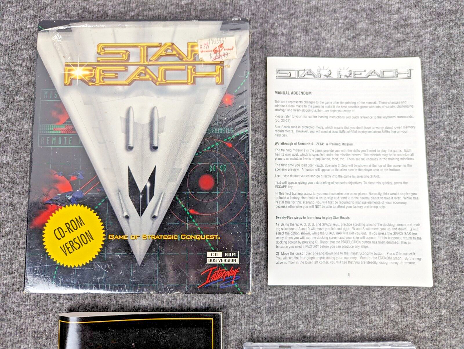 CIB Star Reach Big Box IBM PC CD-ROM (1994) Complete Rare HTF DOS Version – EUC