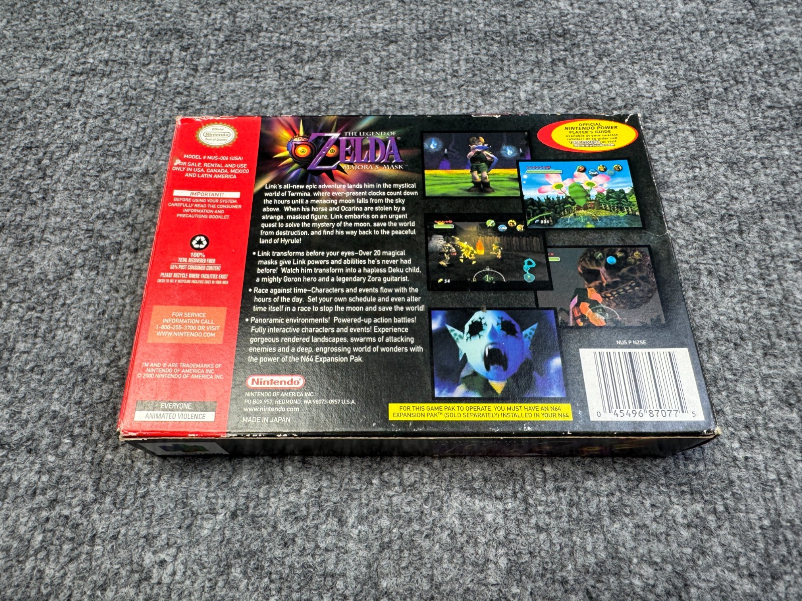 The Legend of Zelda: Majora’s Mask N64 Gold Holographic Collector’s Edition CIB
