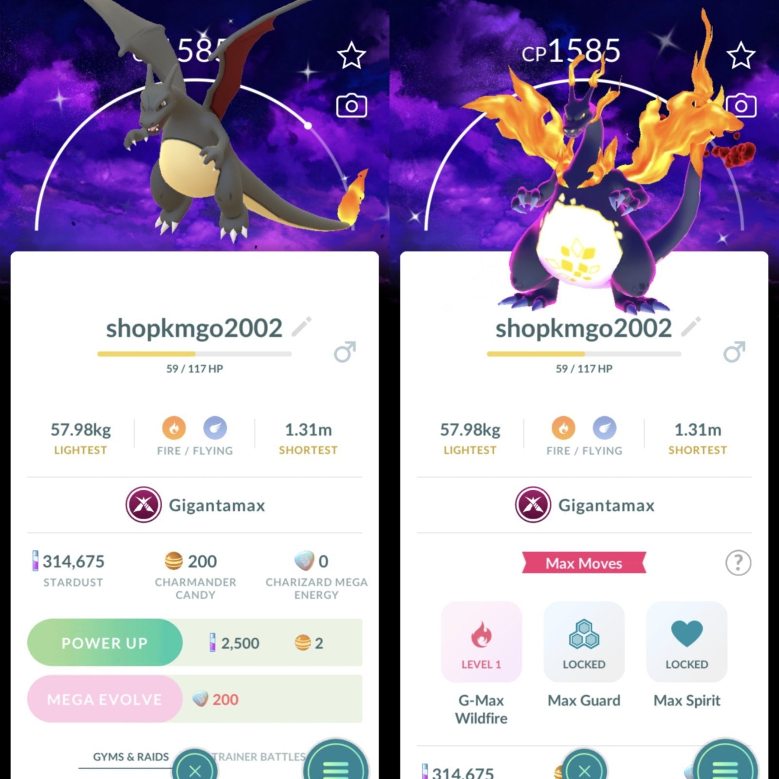 Shiny Charizard Gigantamax Lv40 Dark Skies Background Max Final – 20k Sta.rd