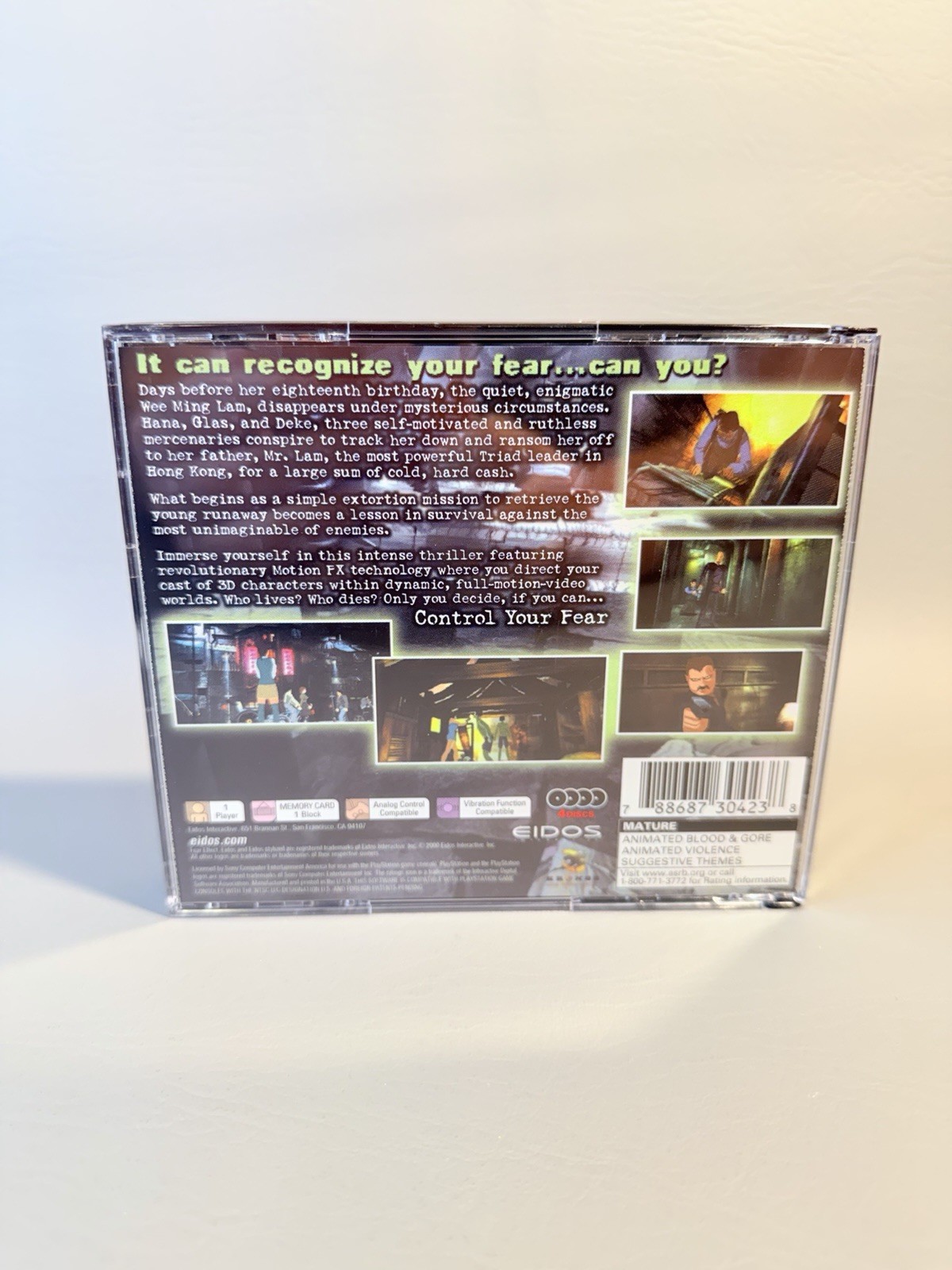 Fear Effect (PlayStation 1 PS1, 2000) No Manual – Near Mint Condition