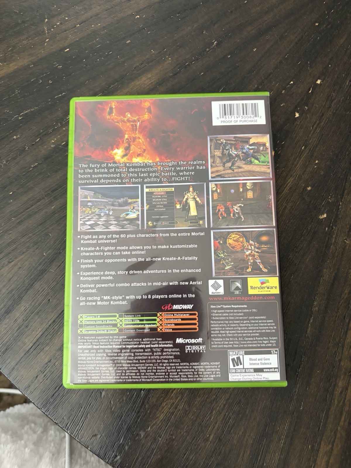 XBOX Game Mortal Kombat Armageddon CIB Complete In Box