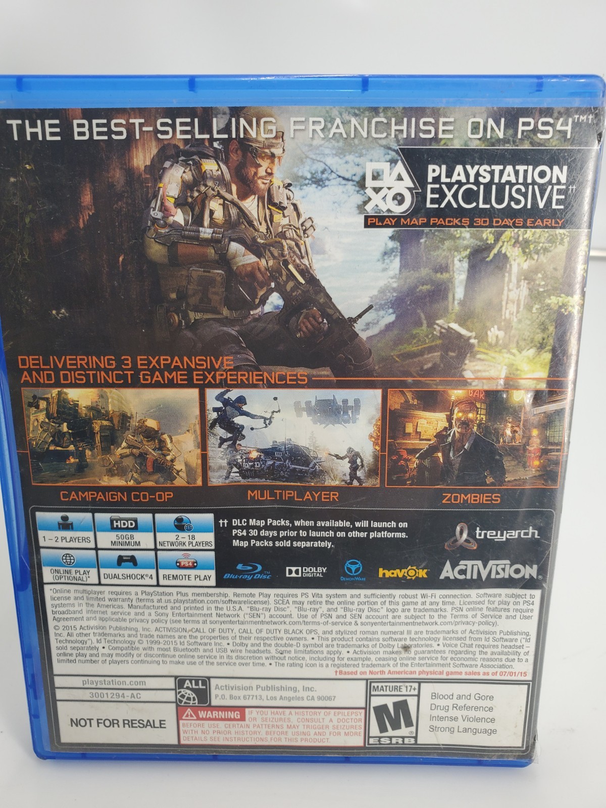 Call of Duty: Black Ops III Sony PlayStation 4 (Disc Only) (B2)**