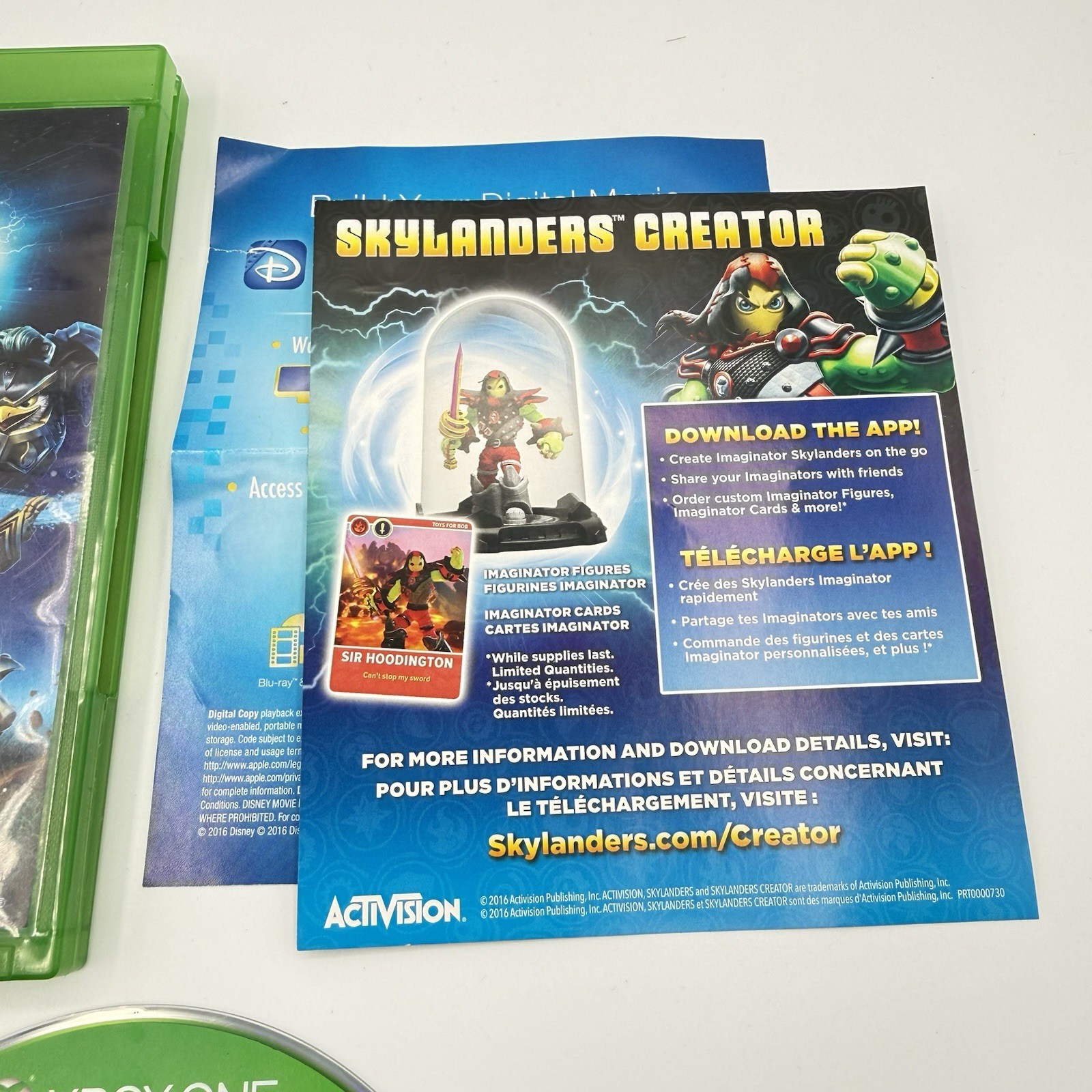 Skylanders Imaginators (Microsoft Xbox One, 2016) Game Disc W/Inserts & Case