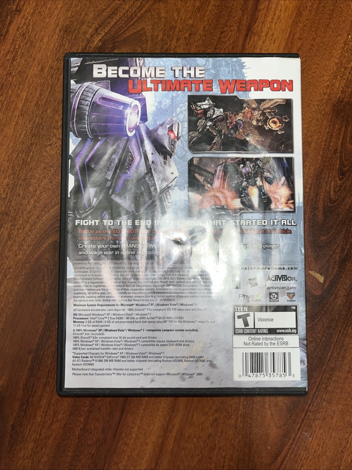 Transformers War For Cybertron PC DVD-ROM Game & Key Code