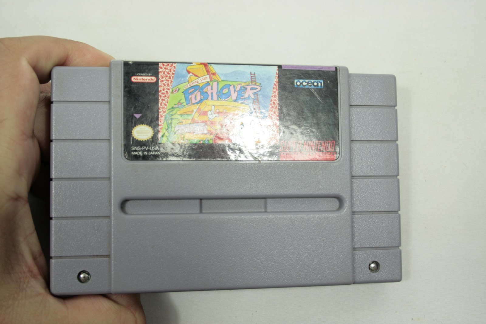 PushOver SNES Authentic Game Super Nintendo Entertainment System 1991 SHIPS FAST