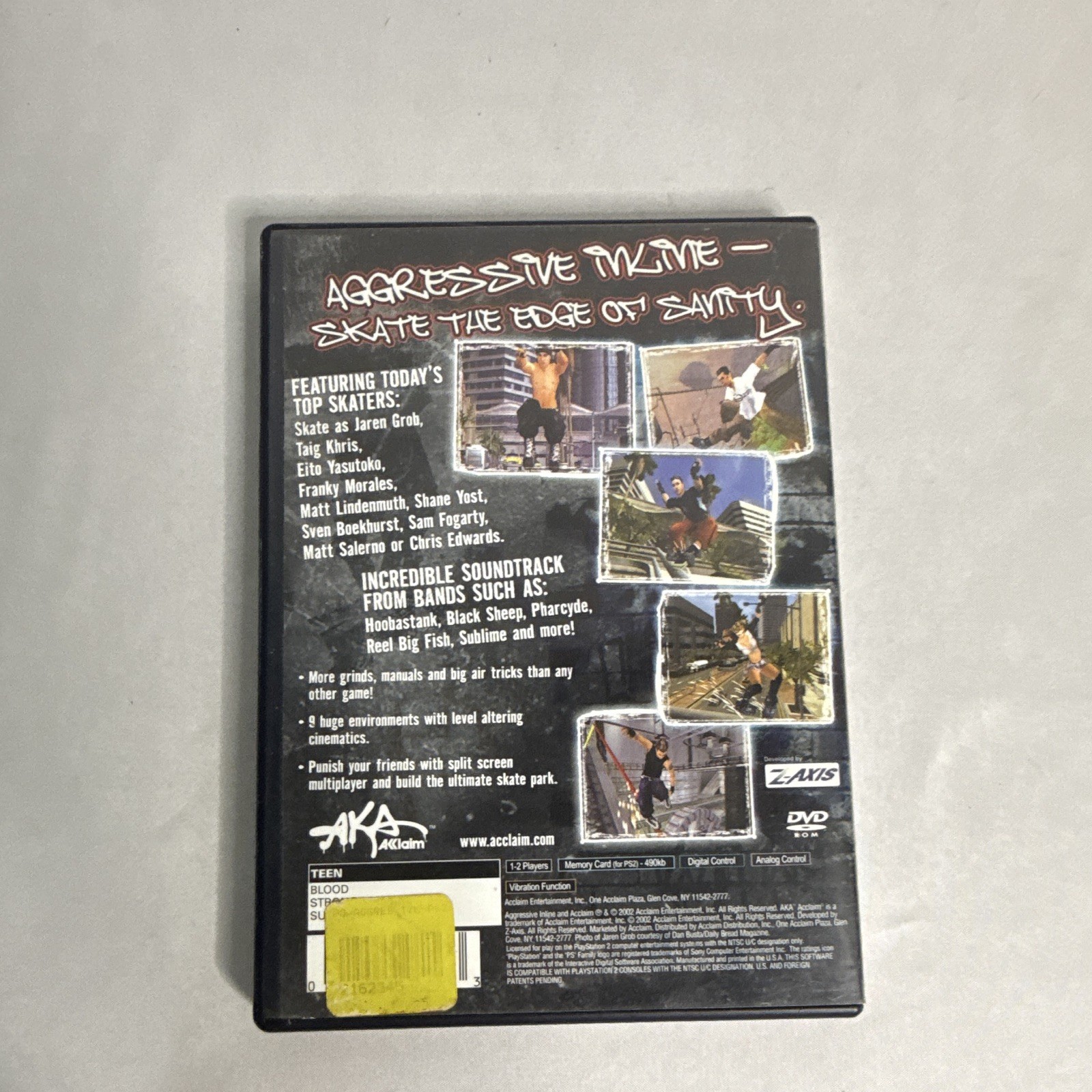 Acclaim Aggressive Inline (PS2, 2002) NTSC-U/C T Sports w/ Manual