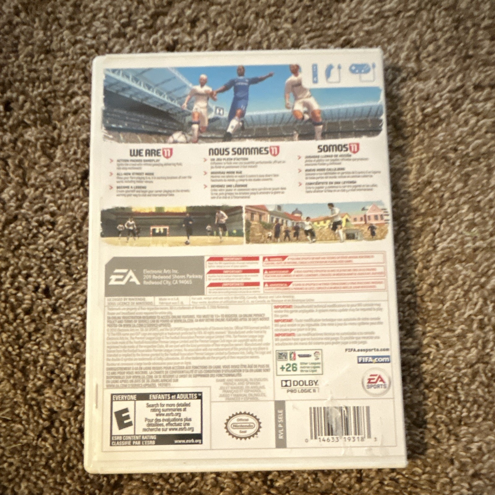 EA SPORTS FIFA Soccer 11 Wii Manual Included E Everyone NTSC-U/C