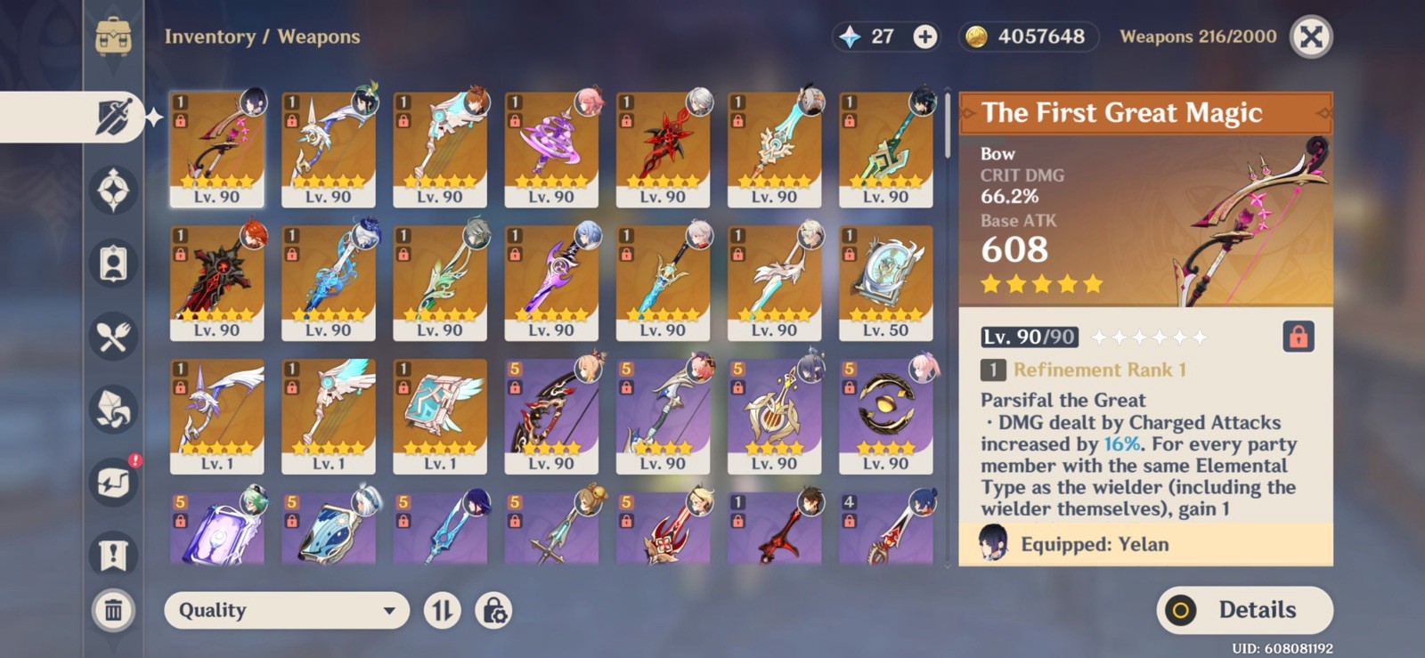 High-End Genshin Impact Account | North America (NA) Server