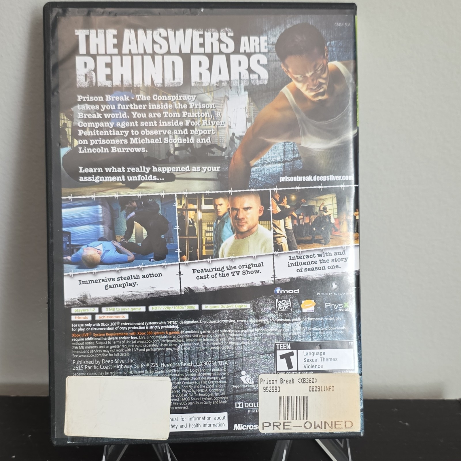 Deep Silver Prison Break: The Conspiracy Xbox 360 T NTSC w/Manual