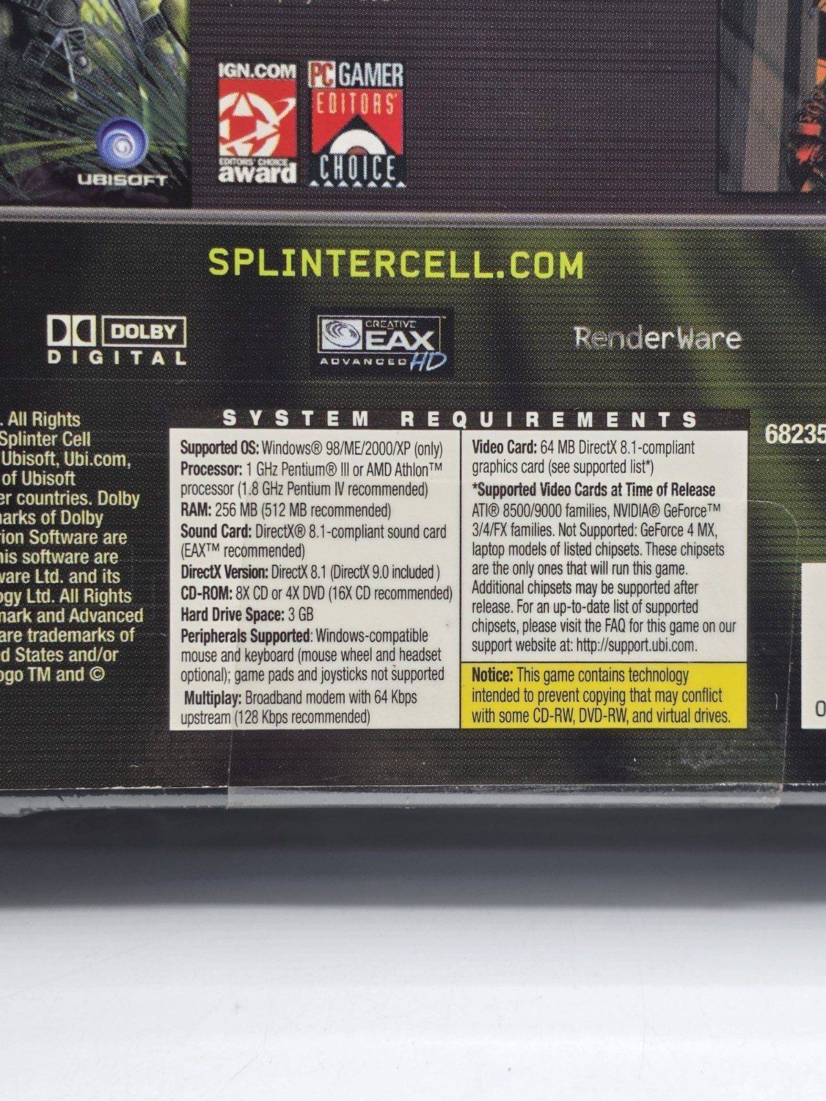 Tom Clancy’s Splinter Cell: Espionage Pack PC New Sealed Pandora Tomorrow