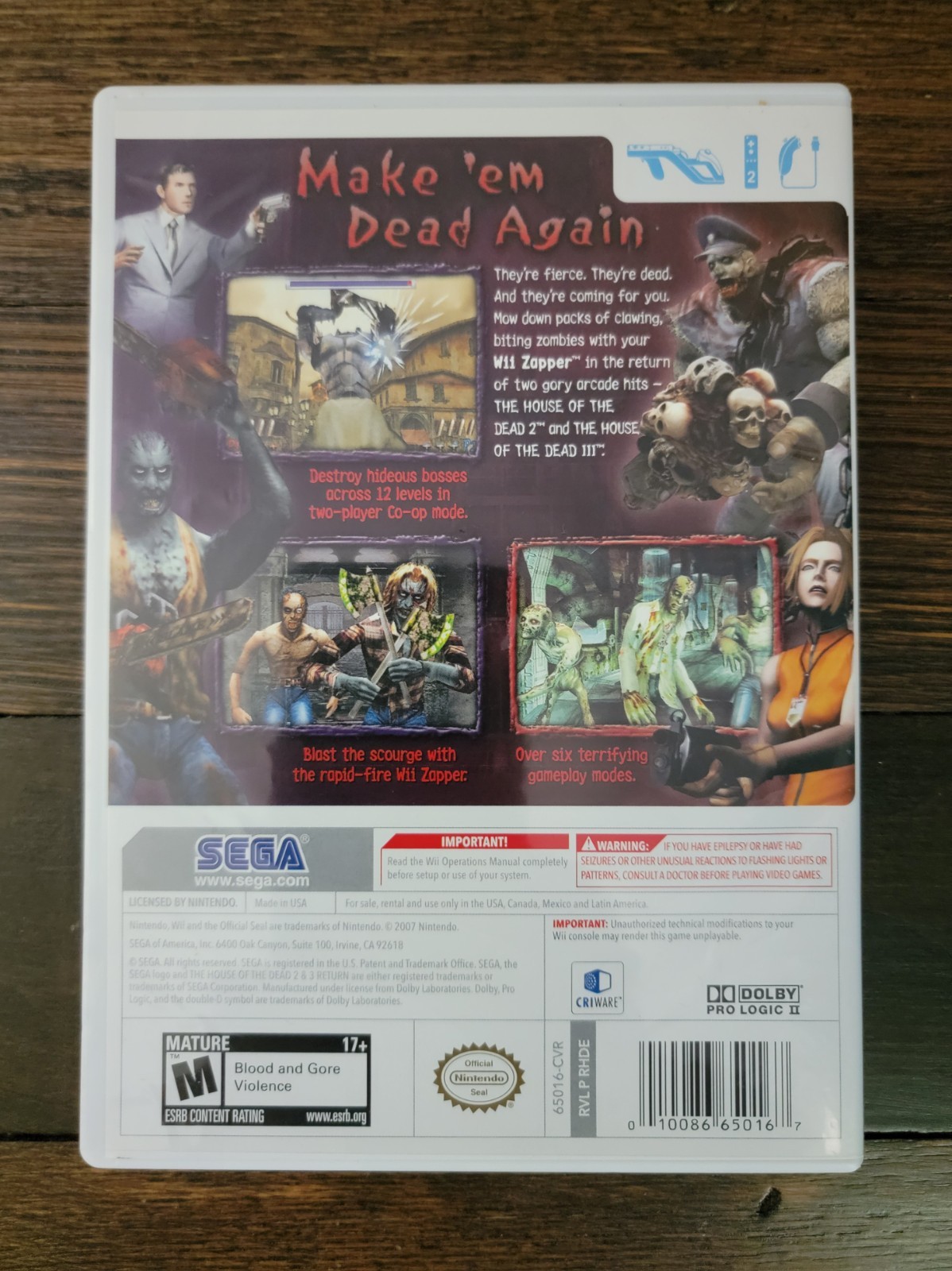 The House of the Dead Collection [Sega PC/ Dreamcast, Xbox, Wii, PS3/ 4] (CIB)