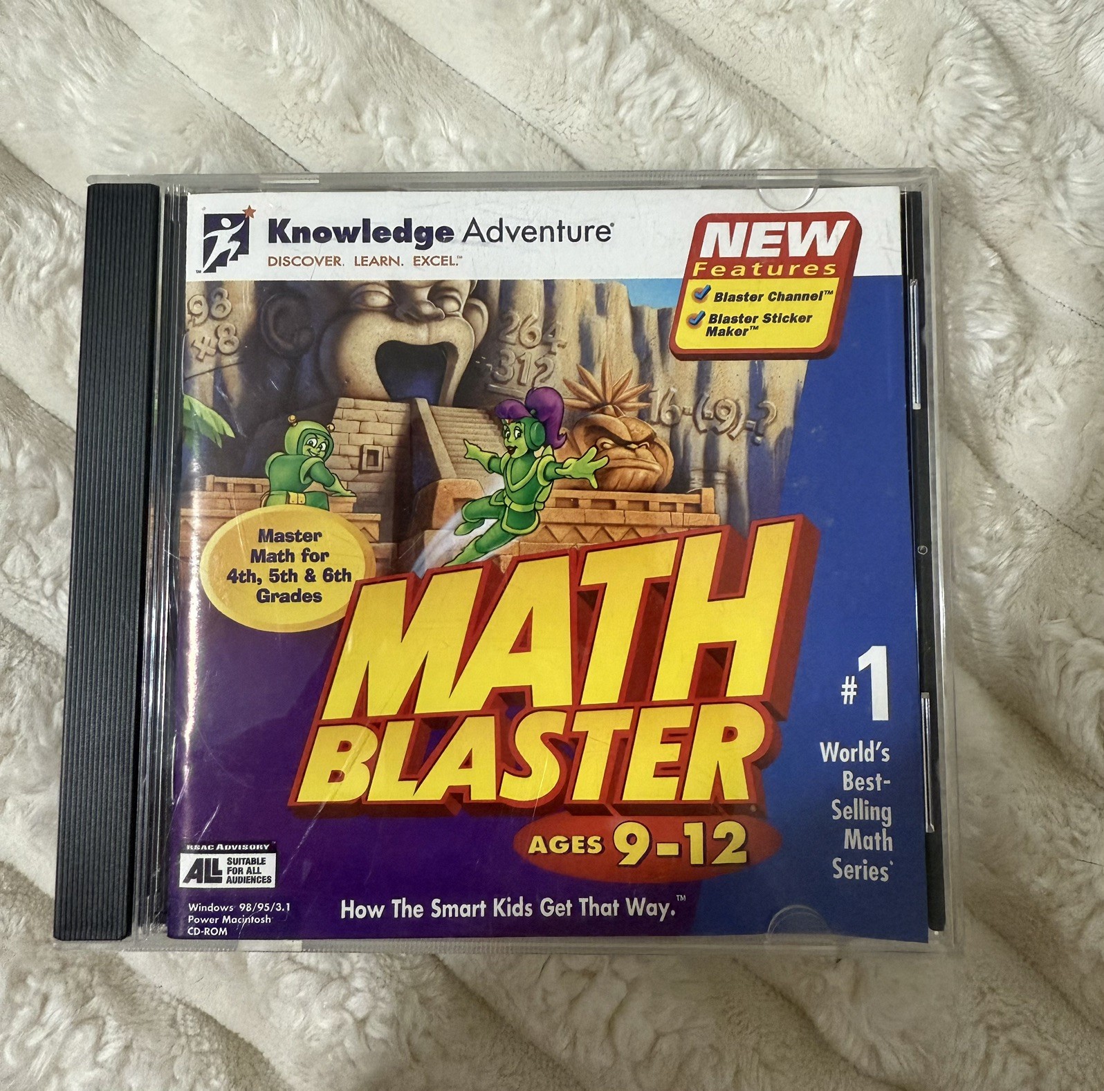 Knowledge Adventure Math Blaster Ages 9-12 PC Game Windows 95/98 CIB With Manual