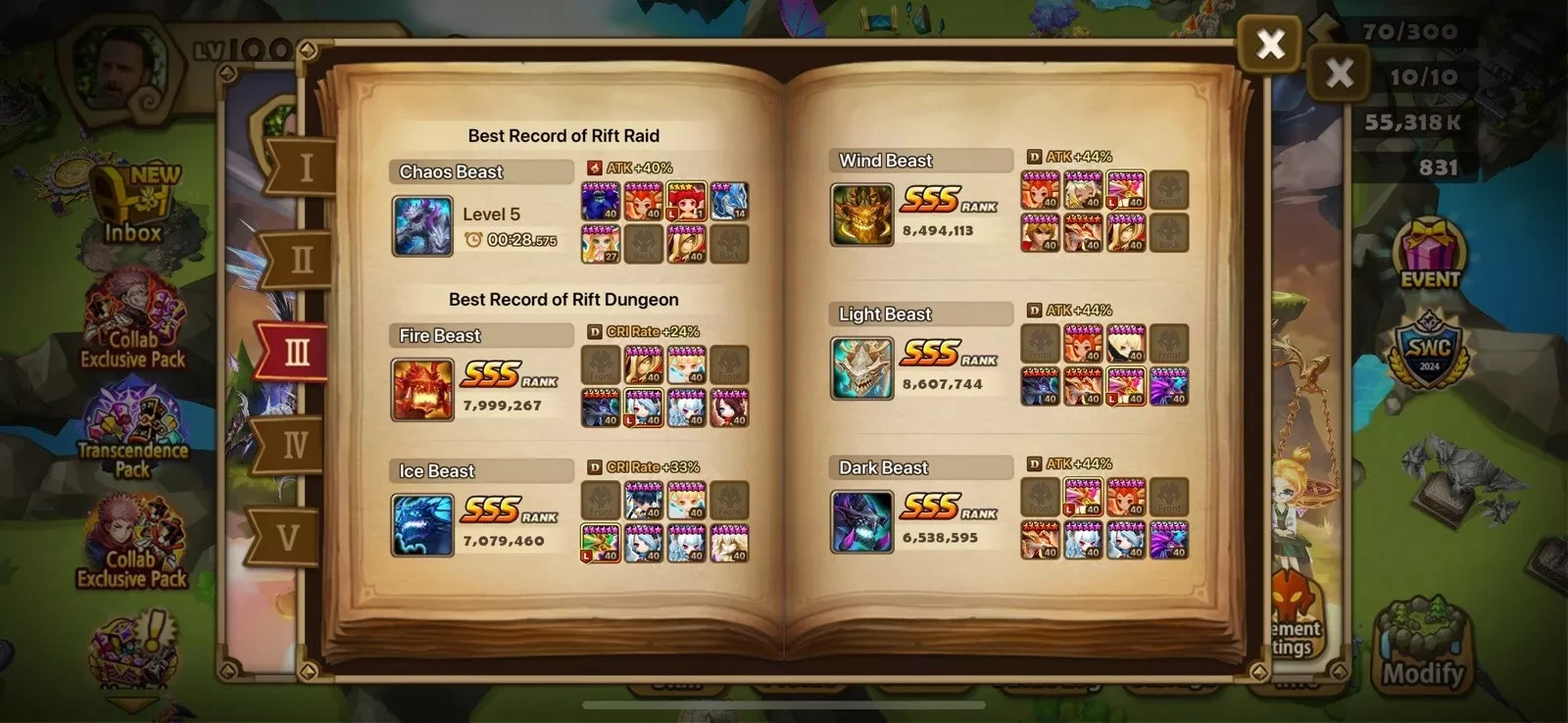 Summoners War Global Server Yeonhong, N1X, Jaara, JJK/Tekken