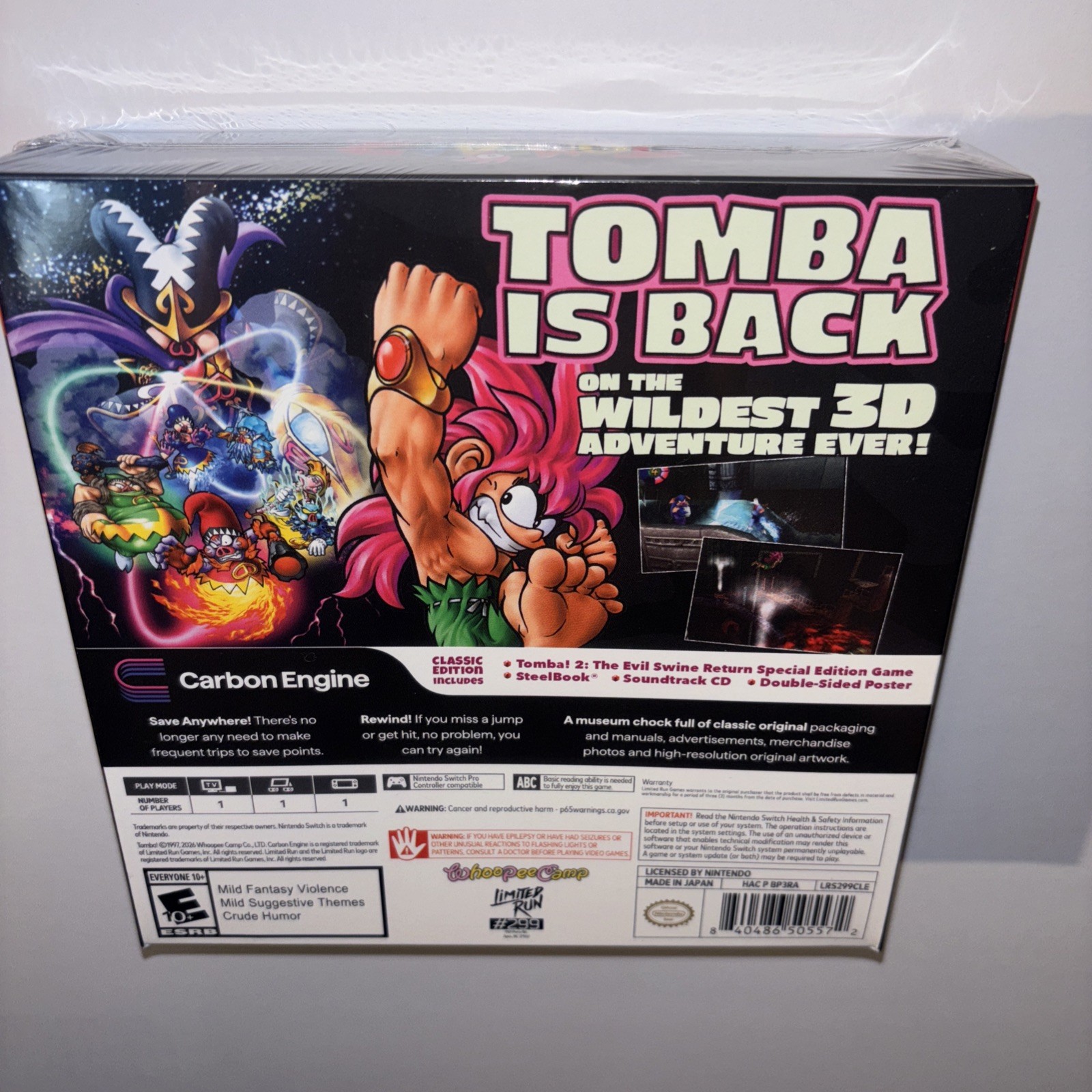 TOMBA 2 CLASSIC COLLECTORS EDITION LIMITED RUN GAME THE EVIL SWINE RETURNS ESRB!
