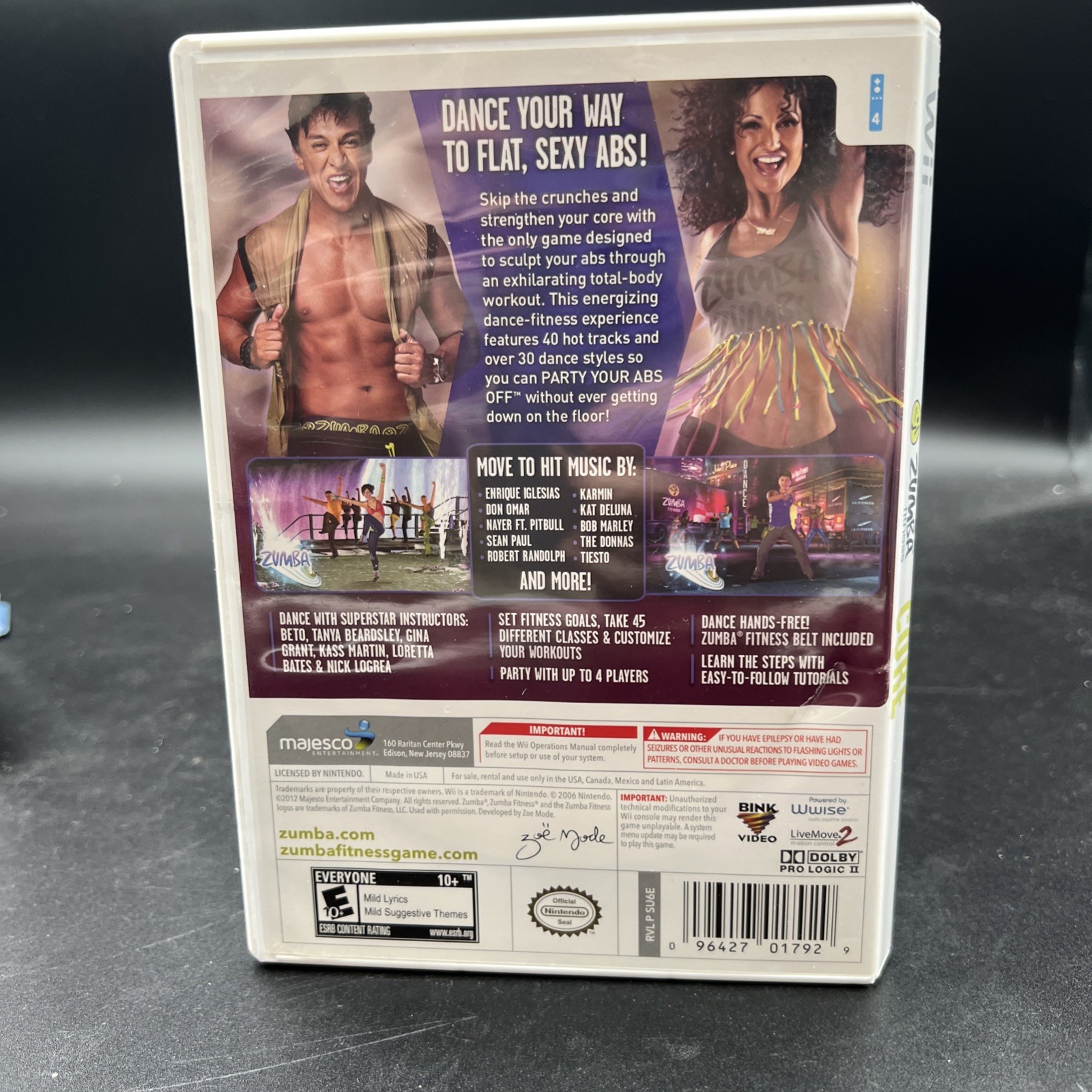 Zumba Fitness Core (Nintendo Wii, 2012) Free Shipping CASE & MANUAL ONLY