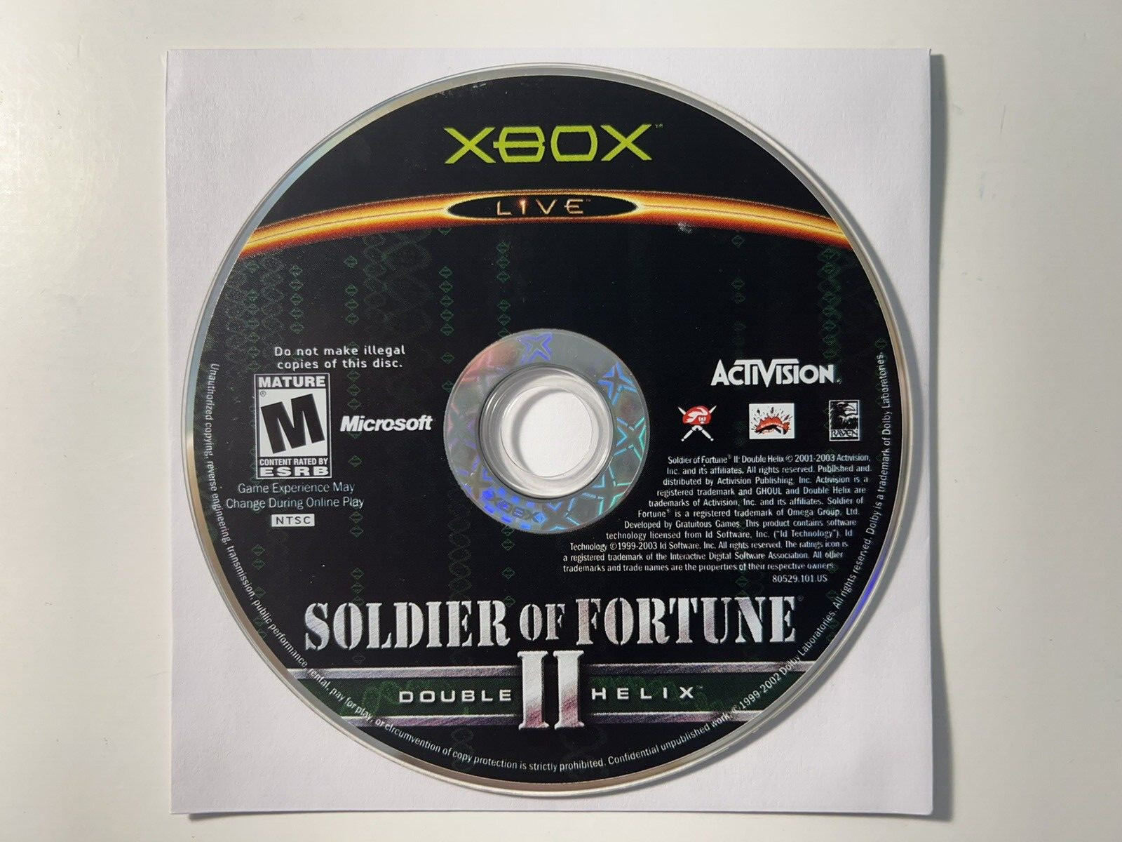 Soldier of Fortune II: Double Helix Xbox Game (2003) – Acceptable Condition
