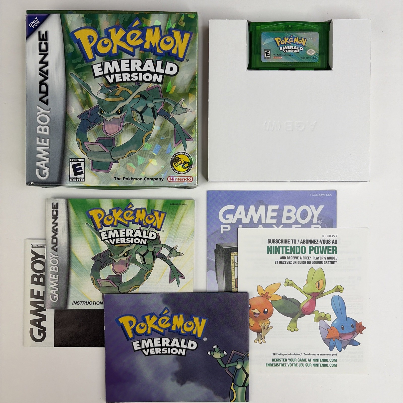 NICE Pokemon Emerald Game Boy Advance Authentic CIB Complete w Poster Manual Box