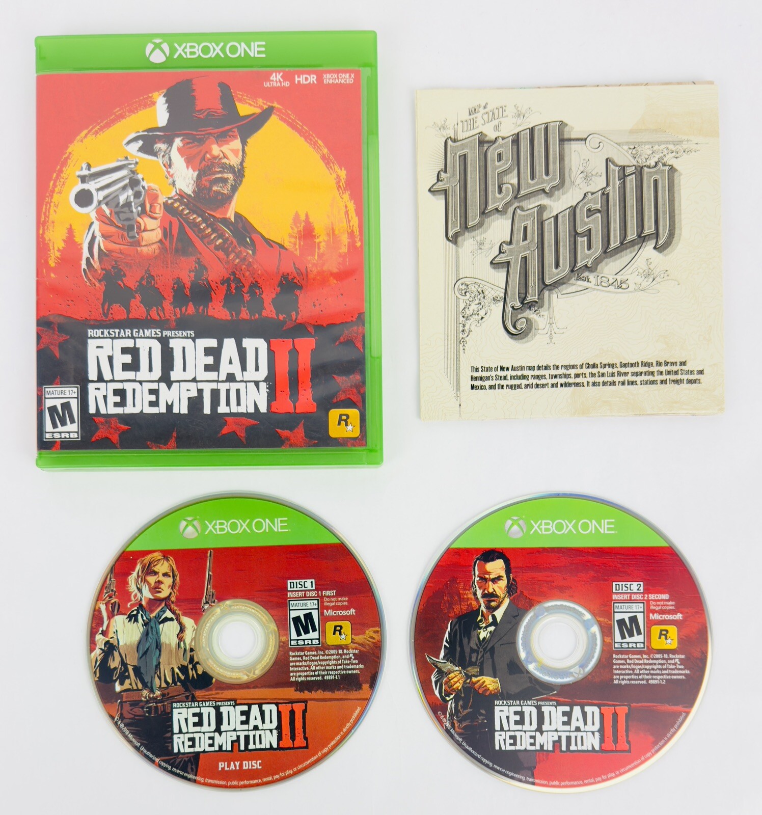 Red Dead Redemption II 2 (Microsoft Xbox One, 2018) CIB with Map, Tested