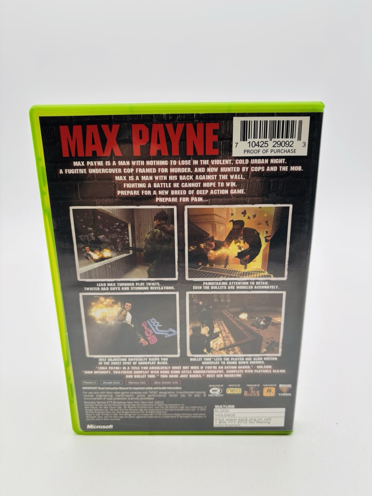 Max Payne For Xbox CIB Tested & Working Very Good Condition Complete.